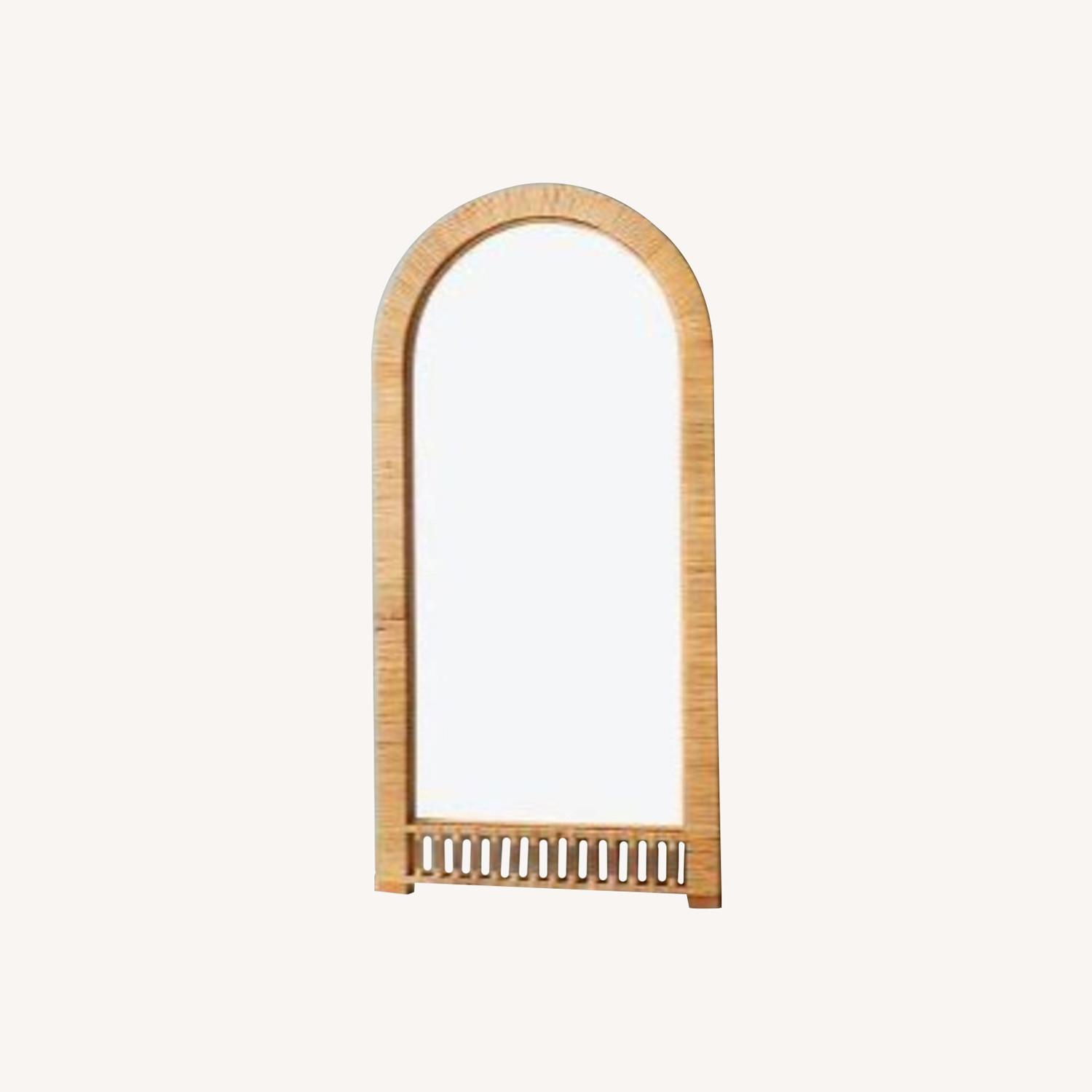 Anthropologie Arched Rattan Leaning Mirror AptDeco