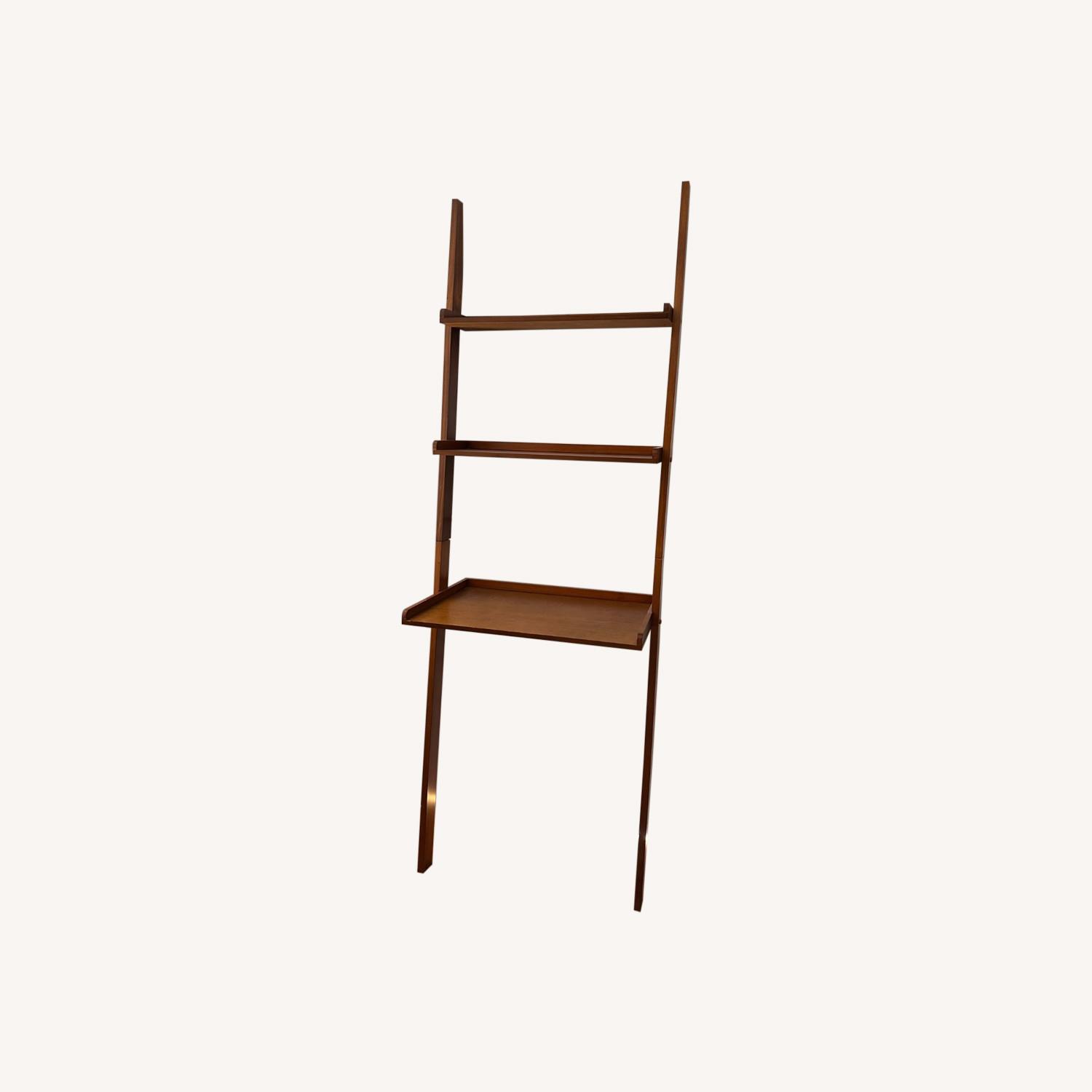 Ladder Shelf - Leaning Wood Bookshelf - image-0