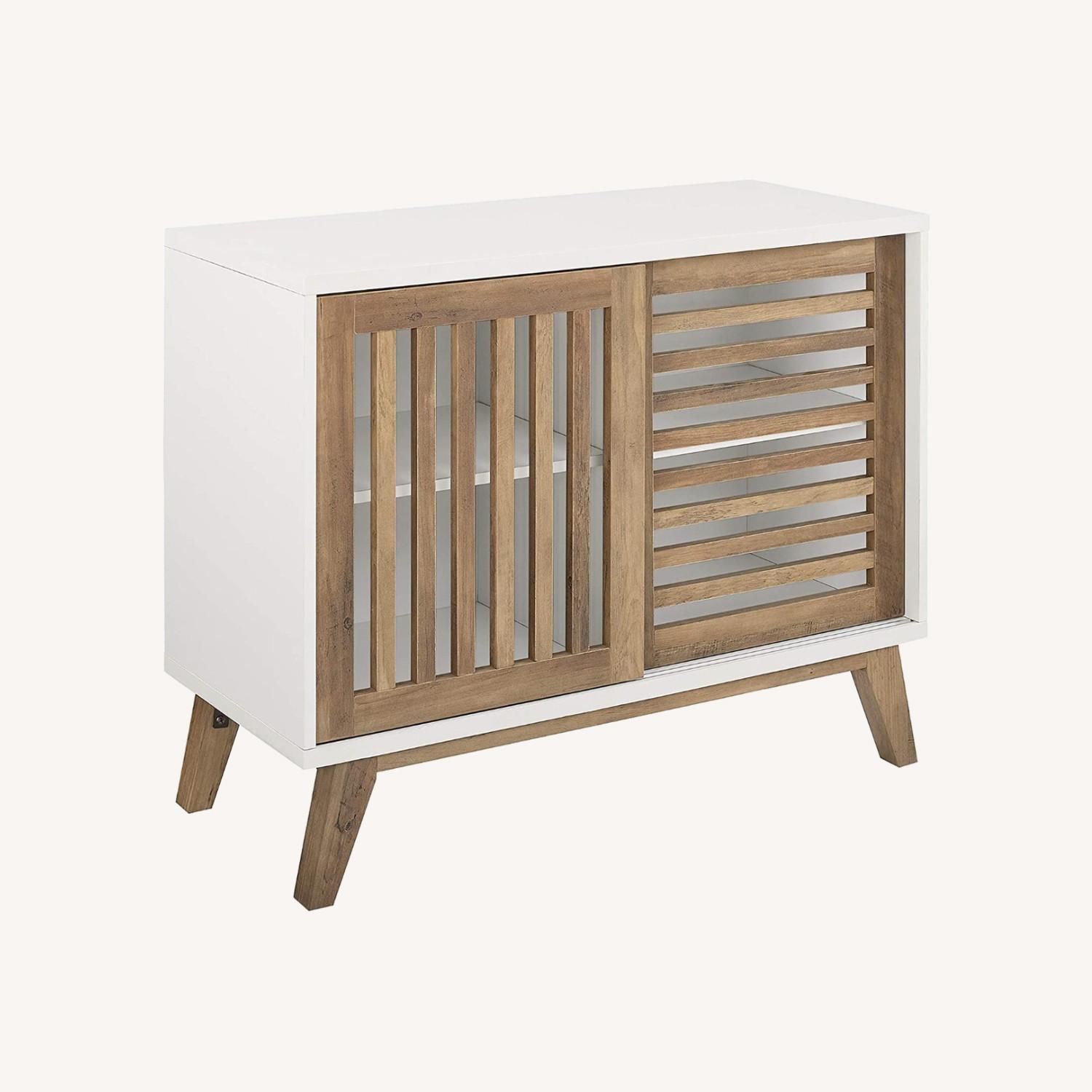 Mid Century Modern White Wood TV Stand AptDeco