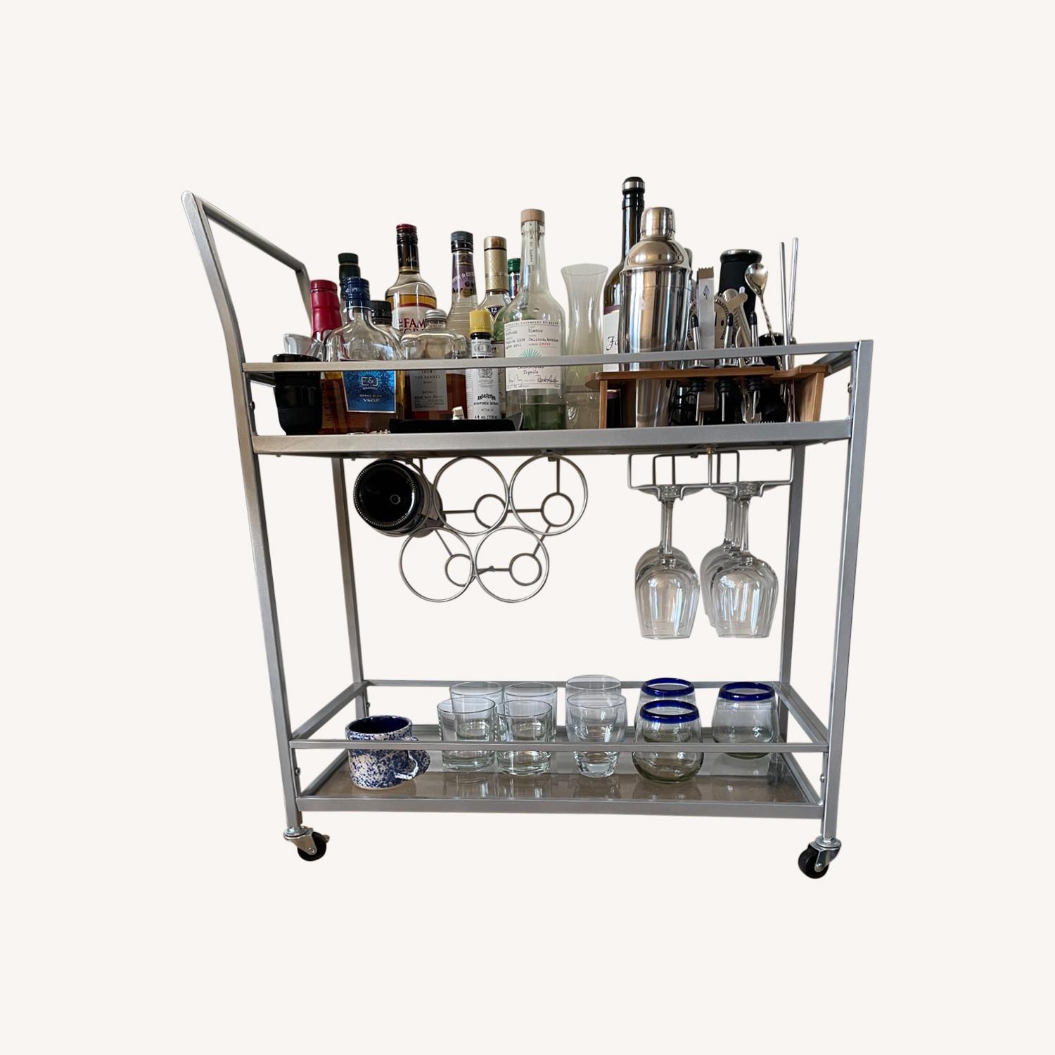Silver Bar Cart AptDeco