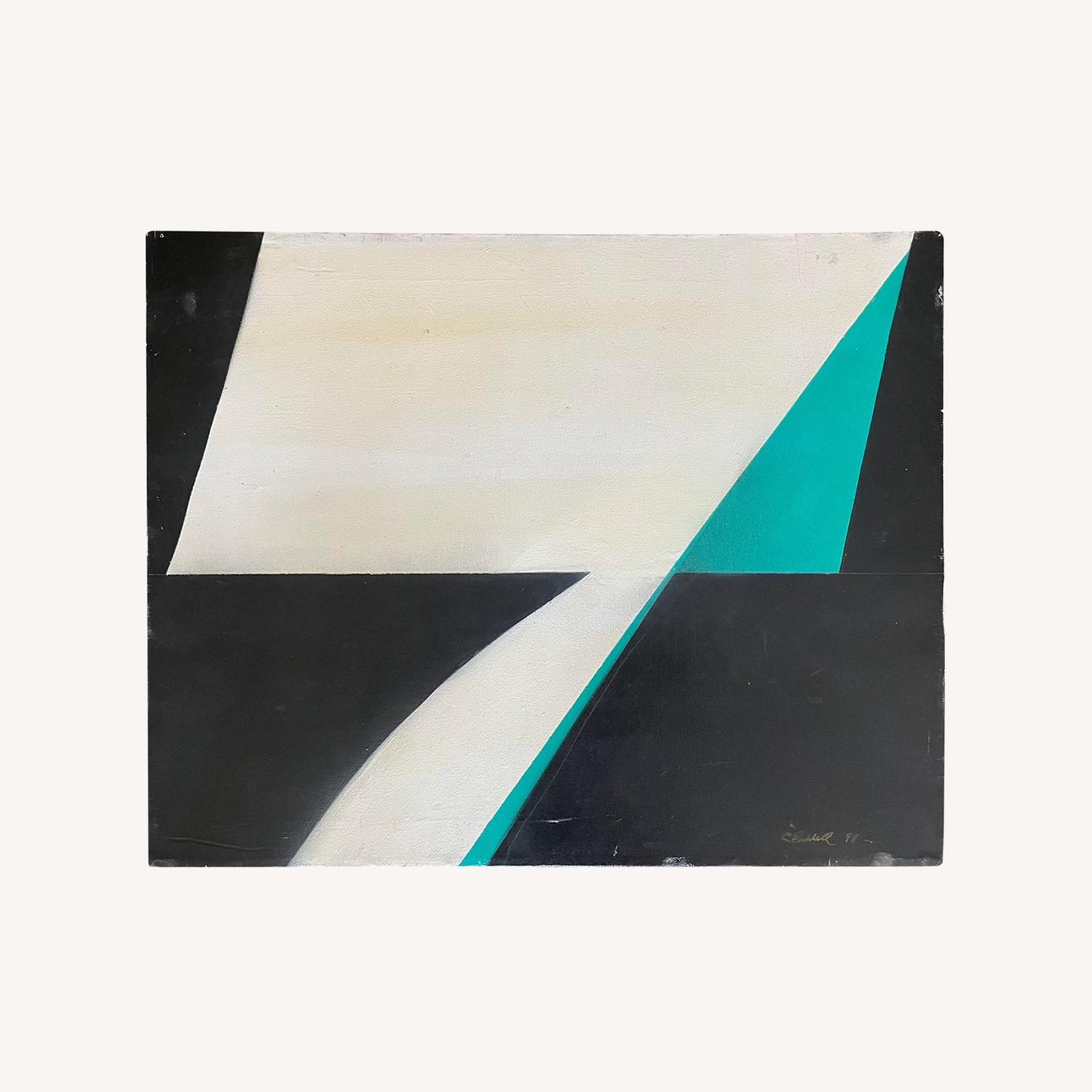 Abstract Block Painting Our Beginning Signed - image-0