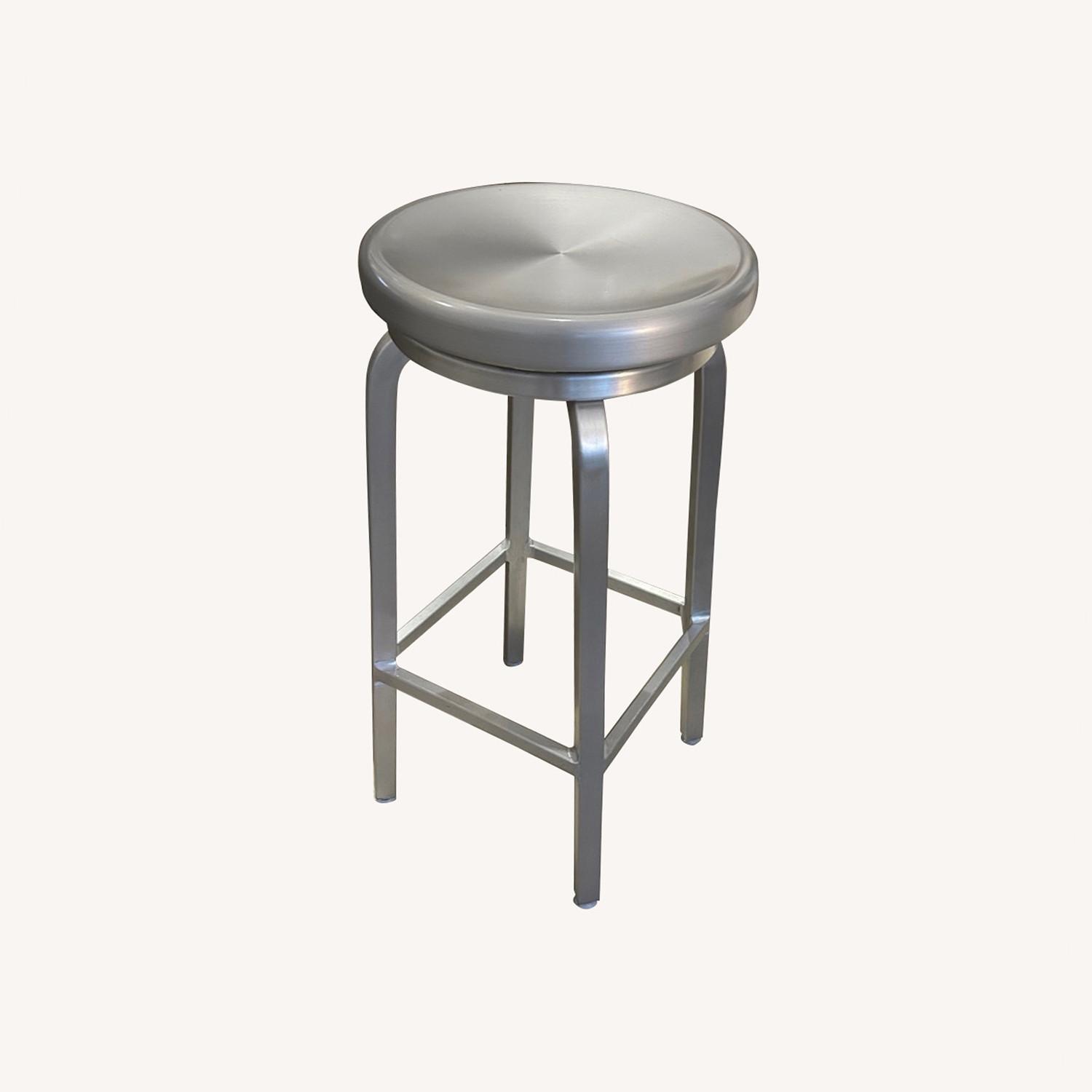 Crate & Barrel Spin Swivel Backless Alu Bar Stool AptDeco