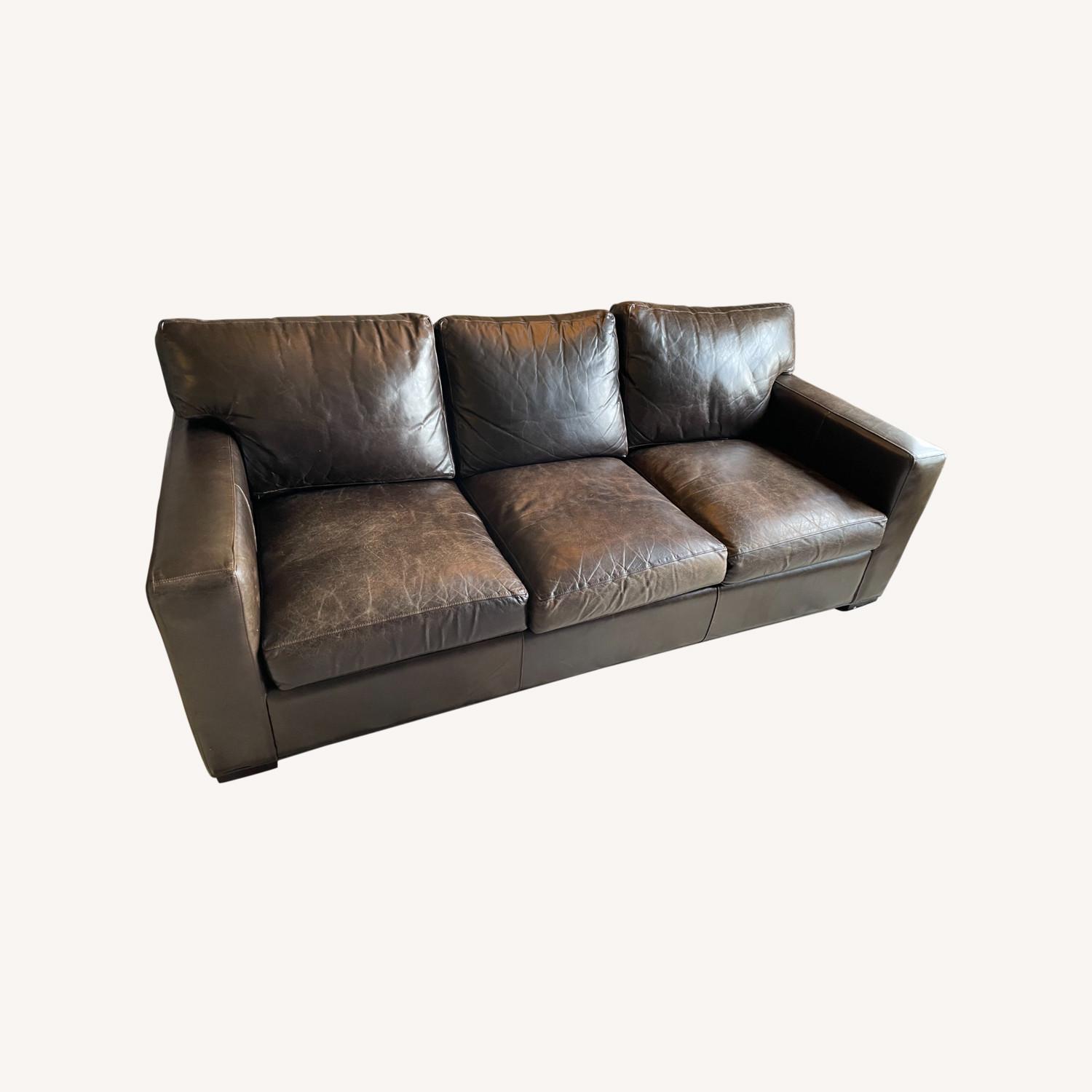 Crate & Barrel Barrett Leather 3-Seat Sleeper Sofa - image-0