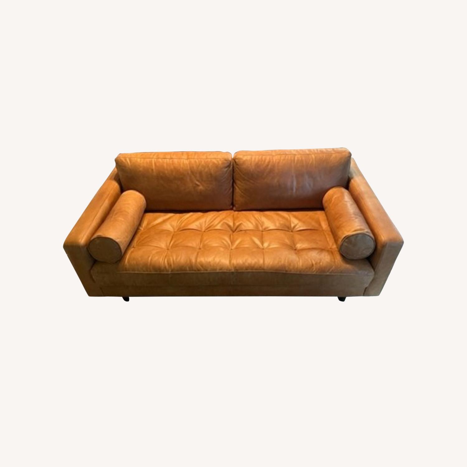 Poly Bark Leather Couch AptDeco