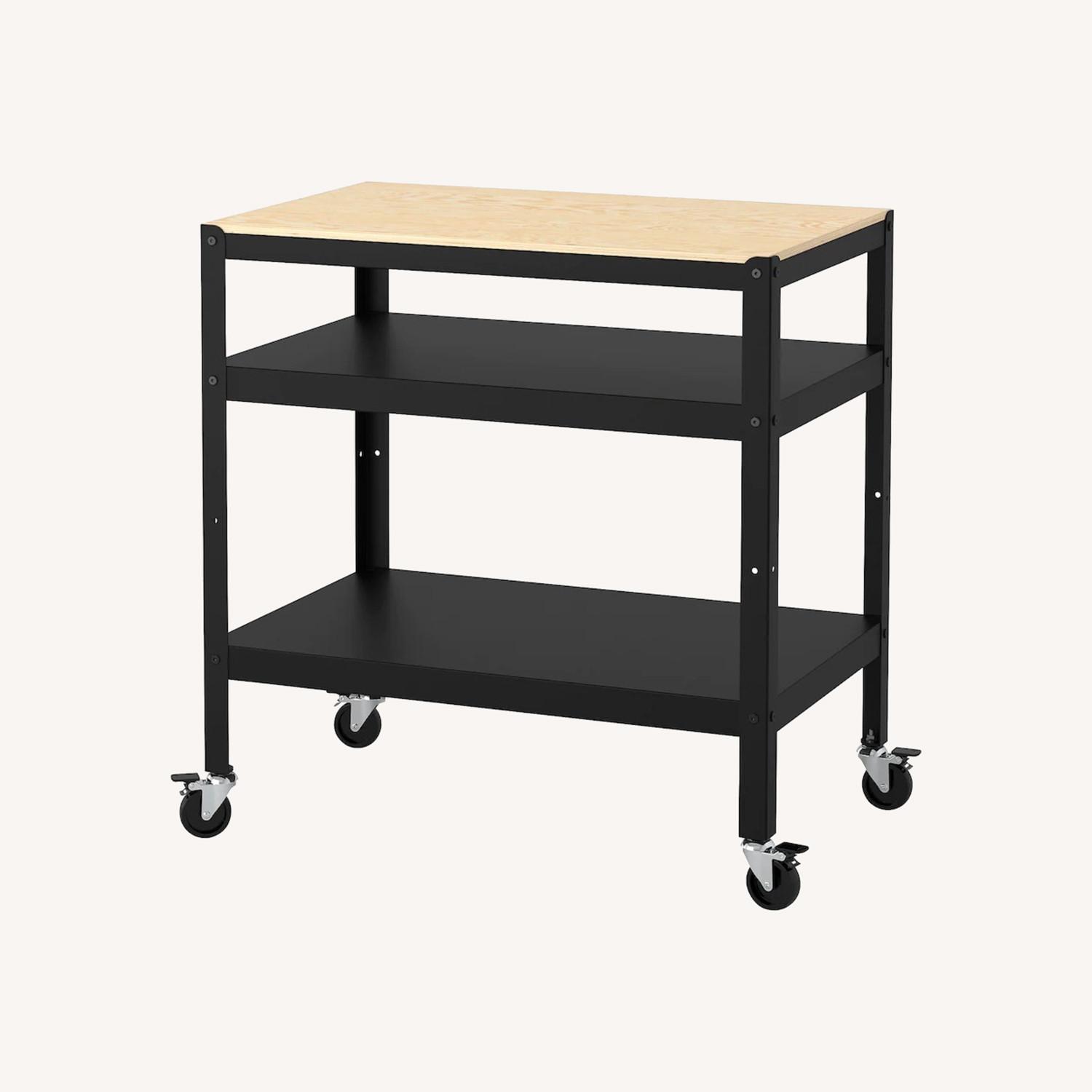 IKEA Table with Wheels and Shelves - image-0