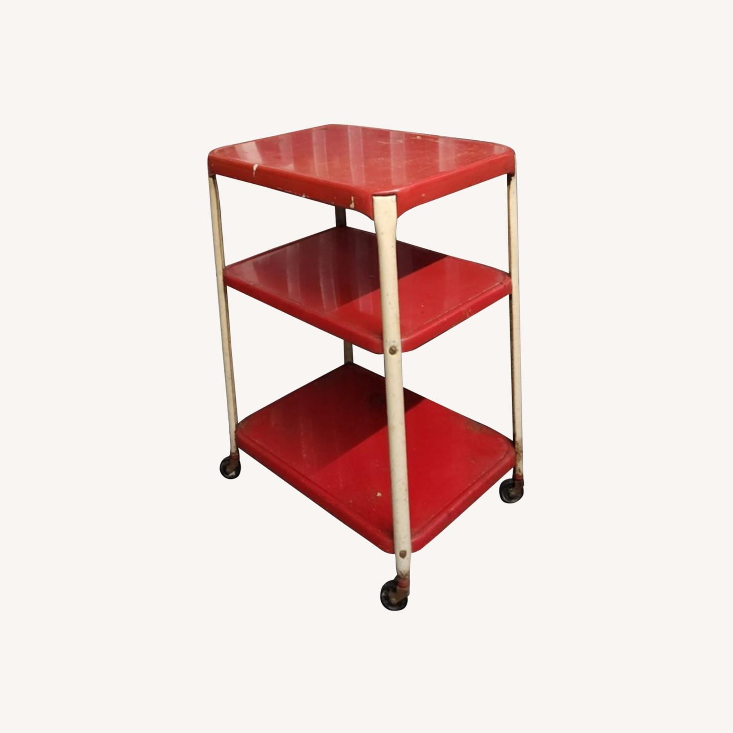 Antique Red Bar Cart - image-0