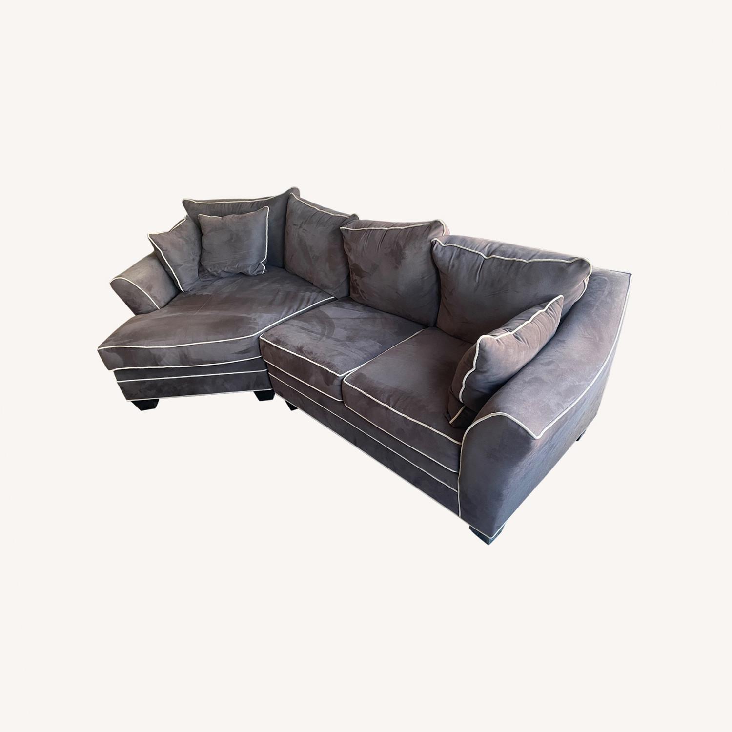 Raymour & Flanigan Sectional Sofa Microfiber Foresthill AptDeco