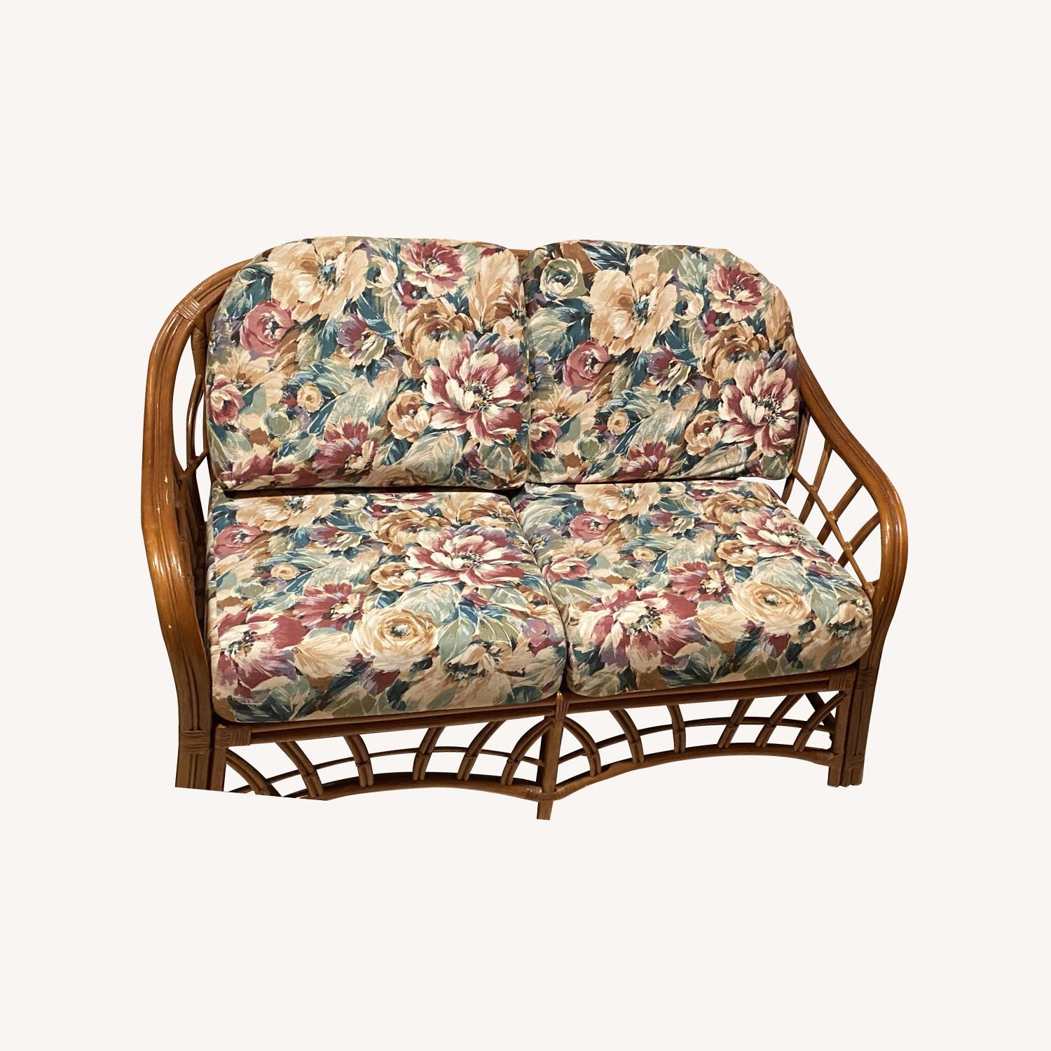 South Sea Rattan Bamboo Loveseat - image-0