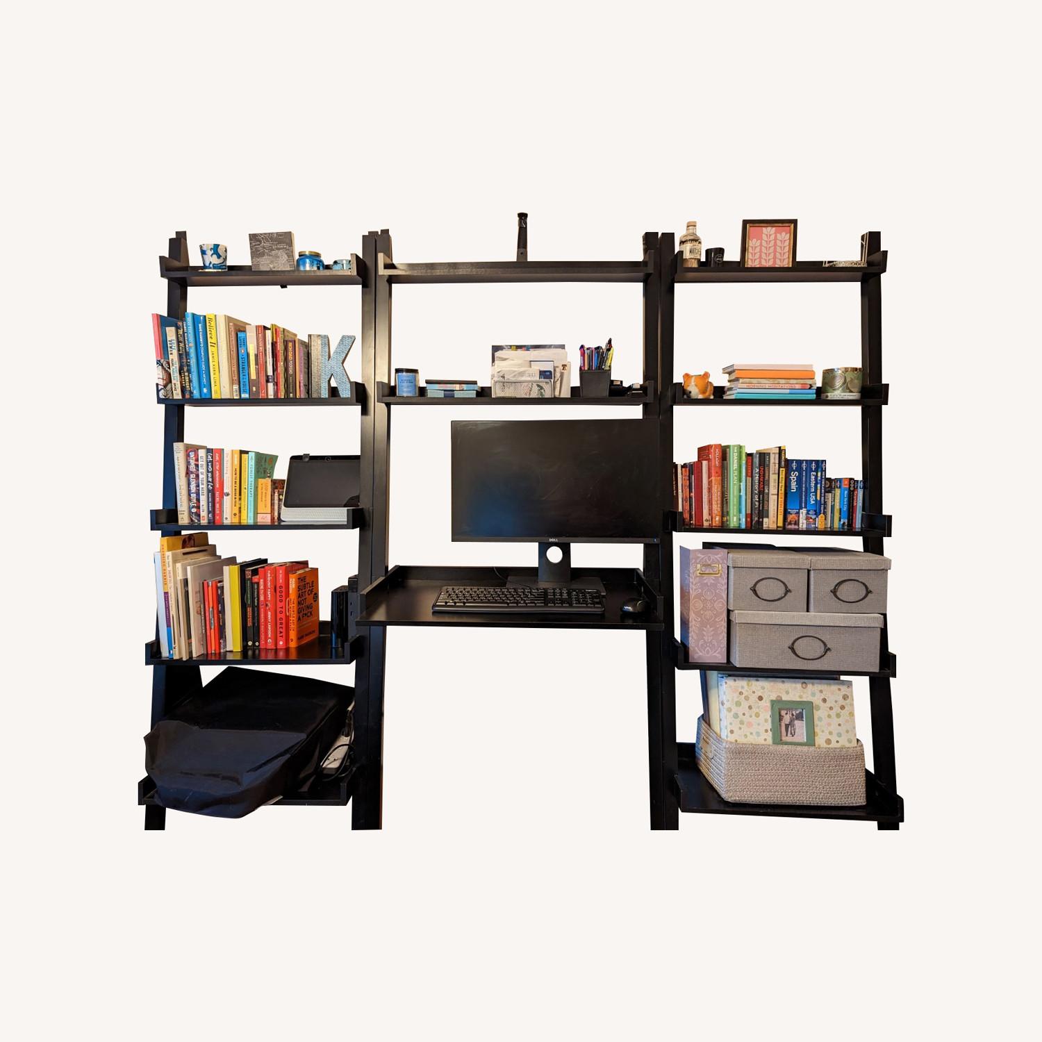 Container Store Java Linea Leaning Desk & Bookcase AptDeco