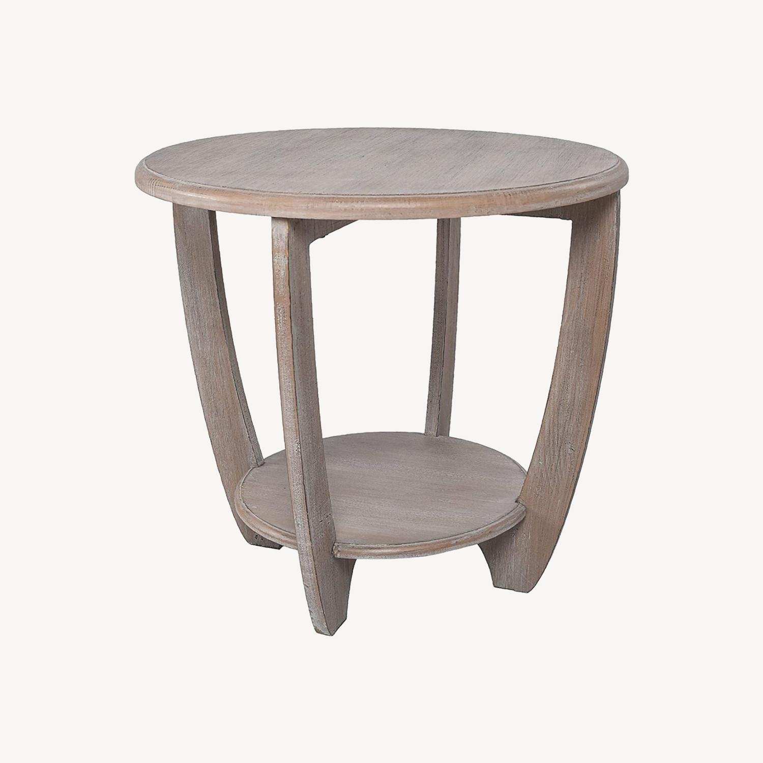 Mid Century Modern Natural Grey Wood Side Table AptDeco