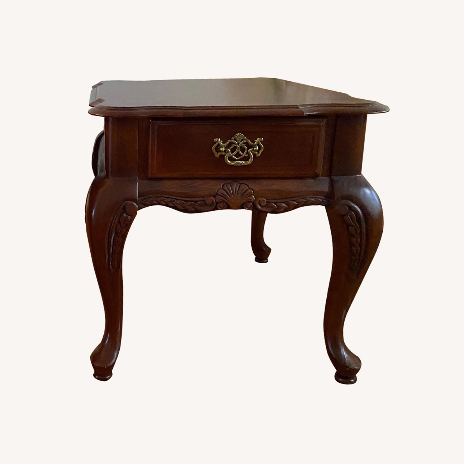 Cherry Wood Pair of 2 End Tables - image-0