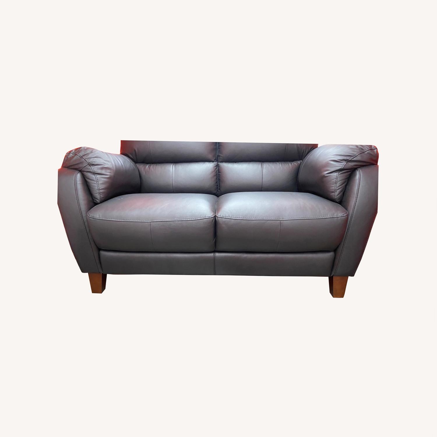 Raymour & Flanigan Harmony Leather Loveseat - image-0
