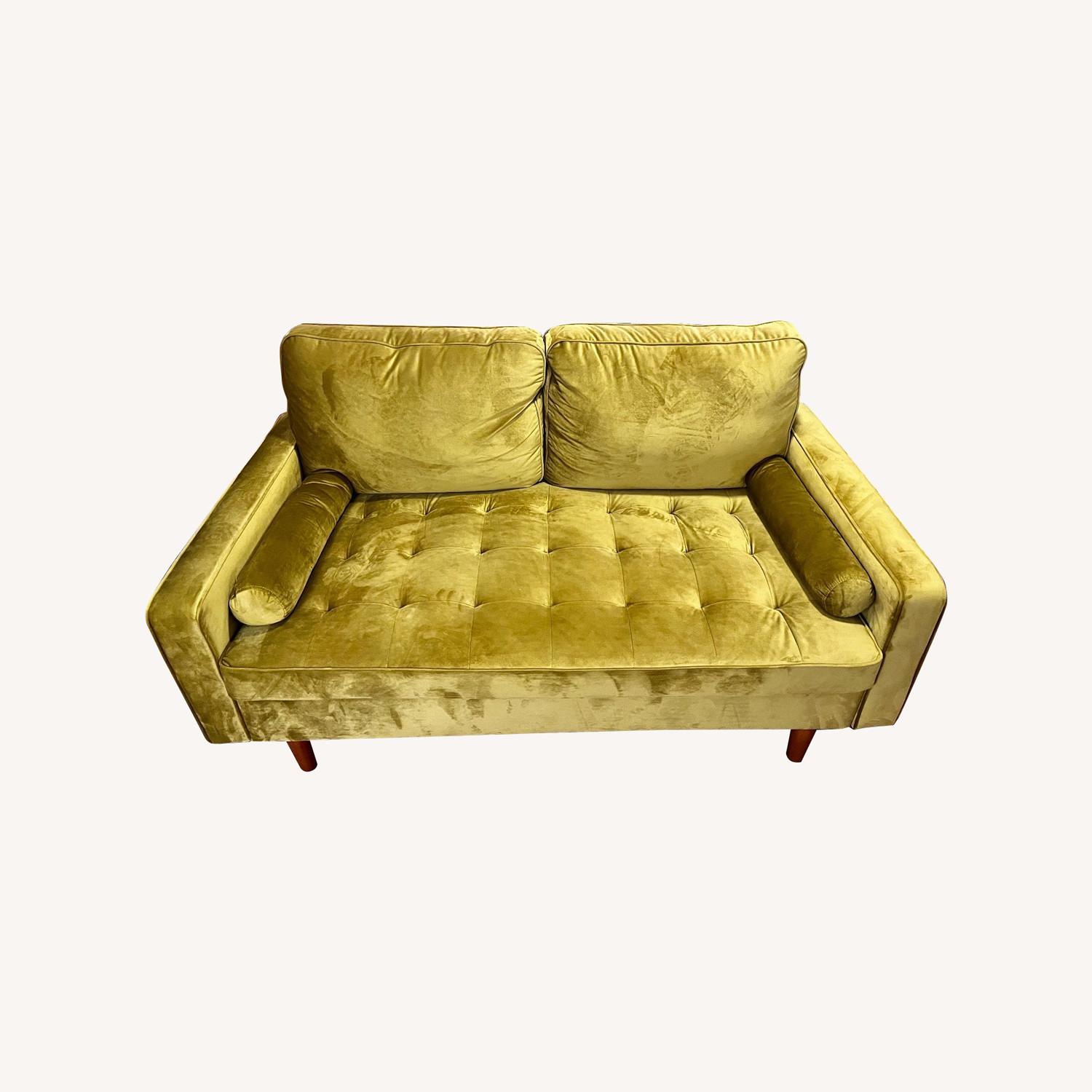 Wayfair Golden Rod Velvet Couch AptDeco
