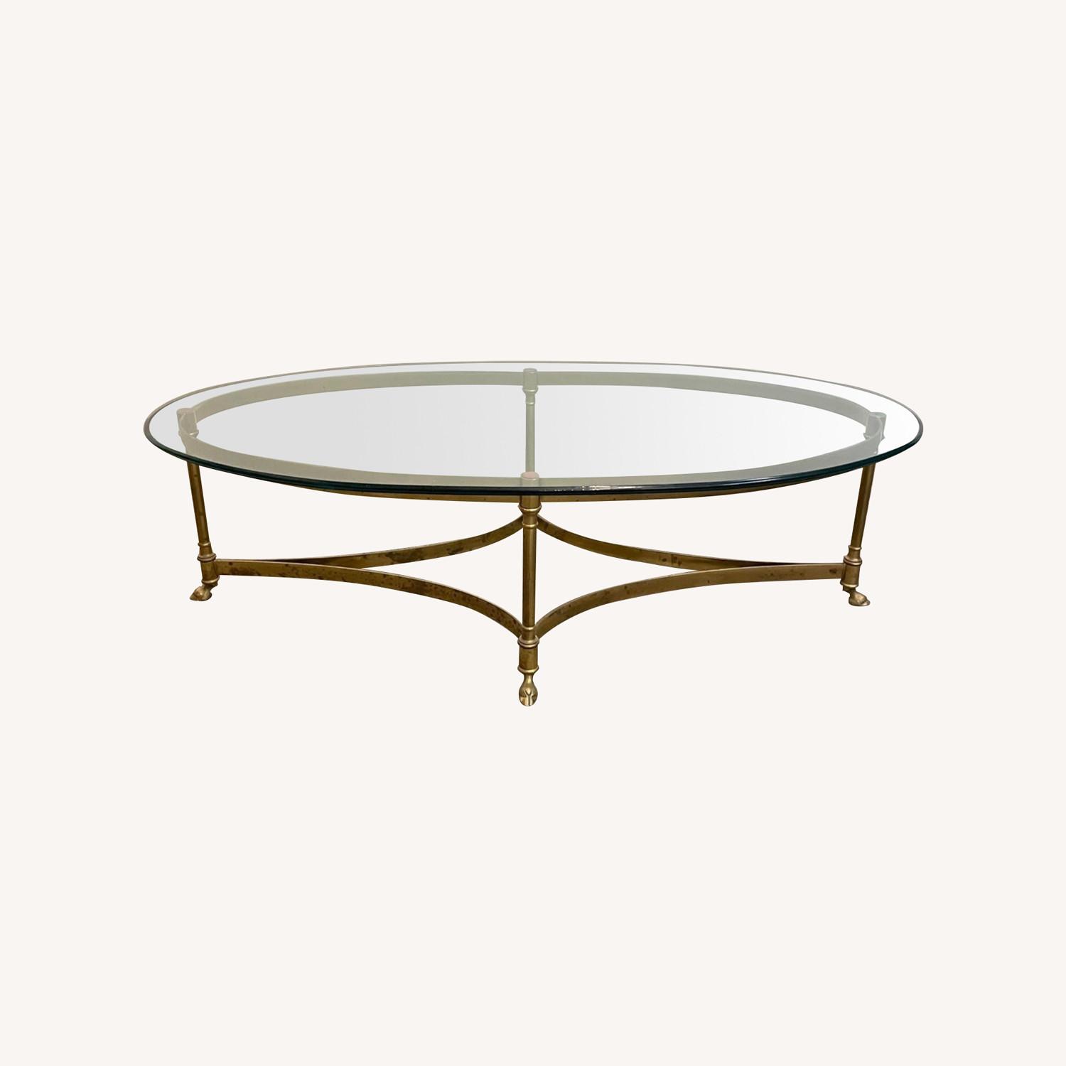 LaBarge Vintage Brass Coffee Table With Hooves AptDeco