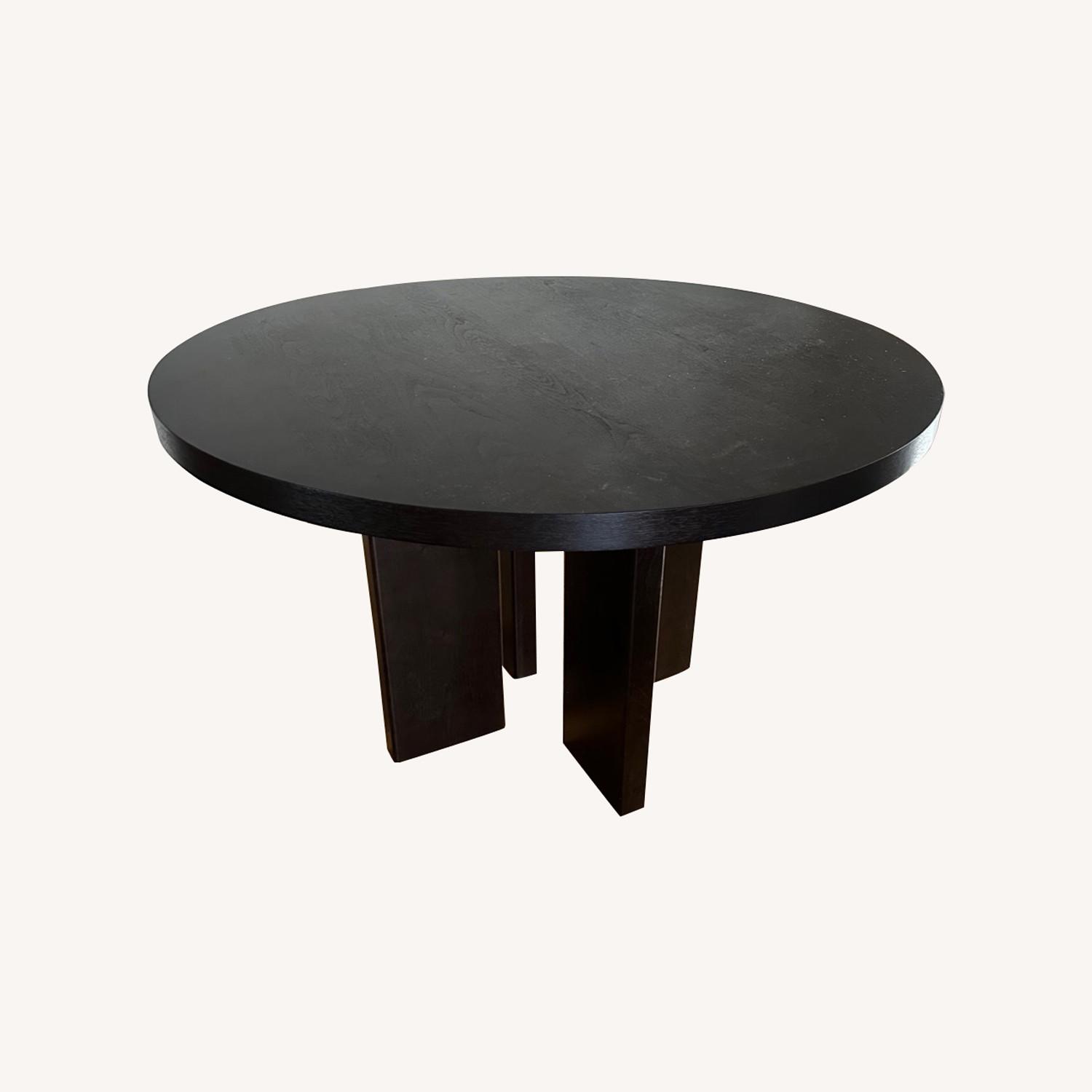 CB2 Blackened Walnut Dining Table AptDeco