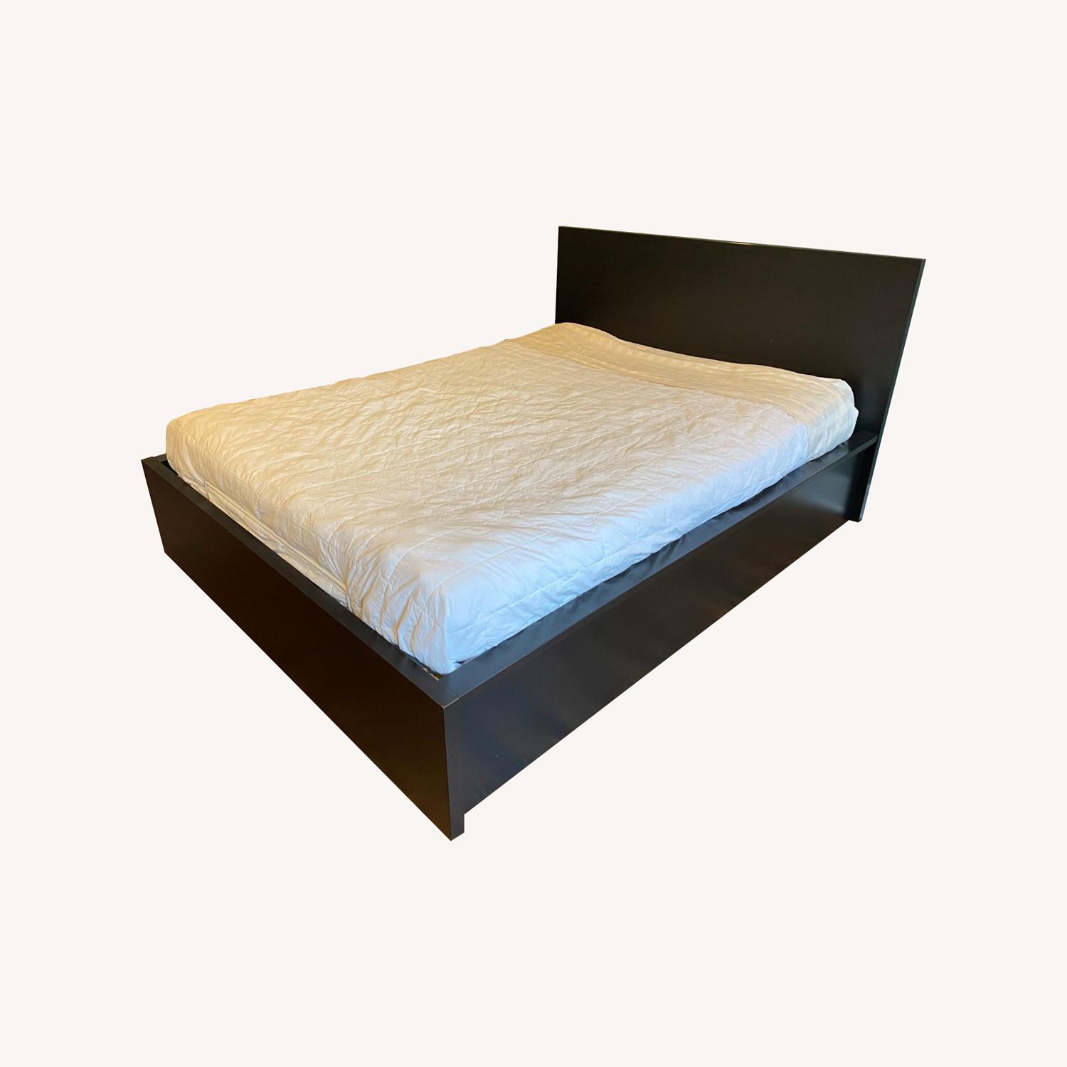 IKEA Queen Malm Storage Bed Black/Brown - image-0