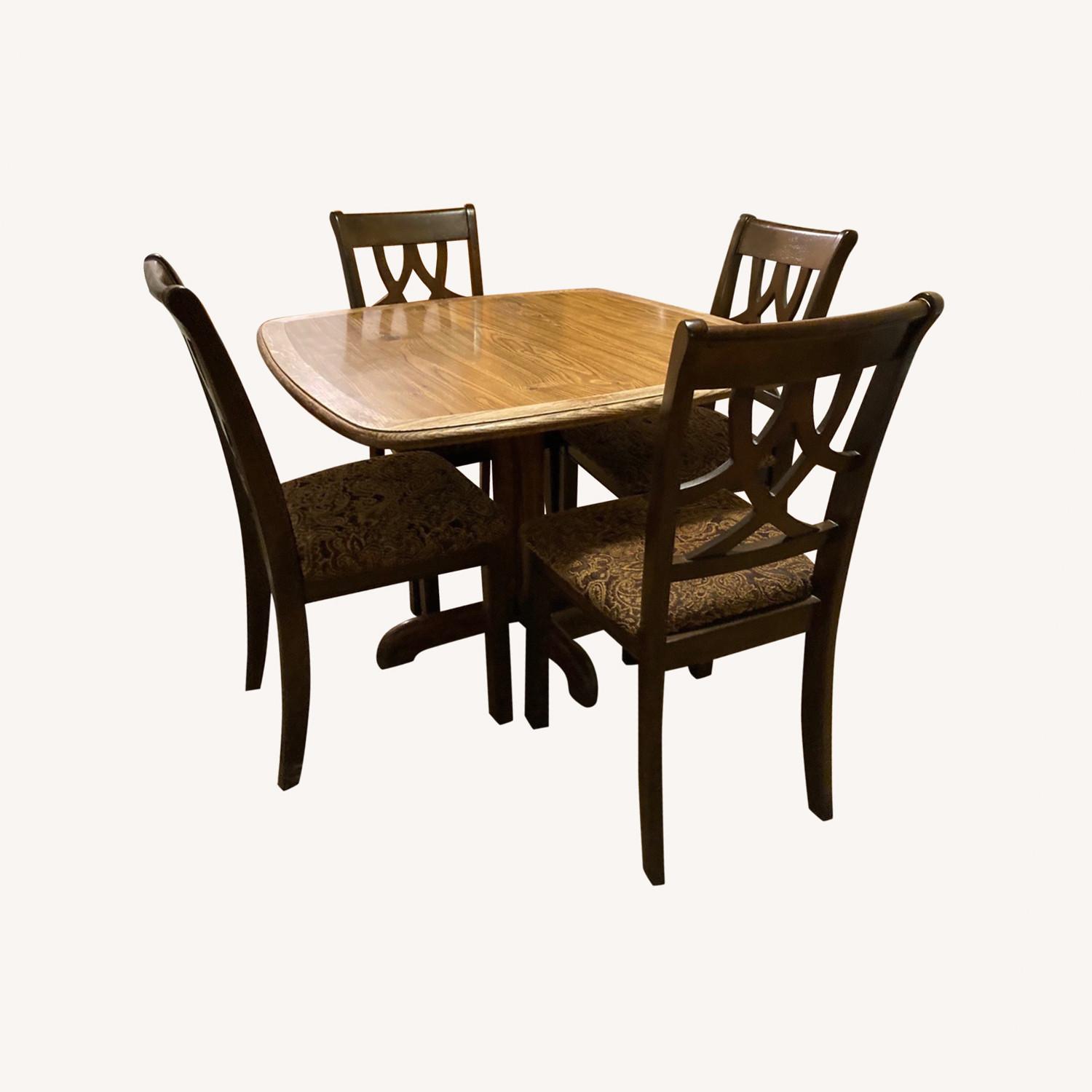 Wood Dining Table Set With 4 Chairs AptDeco