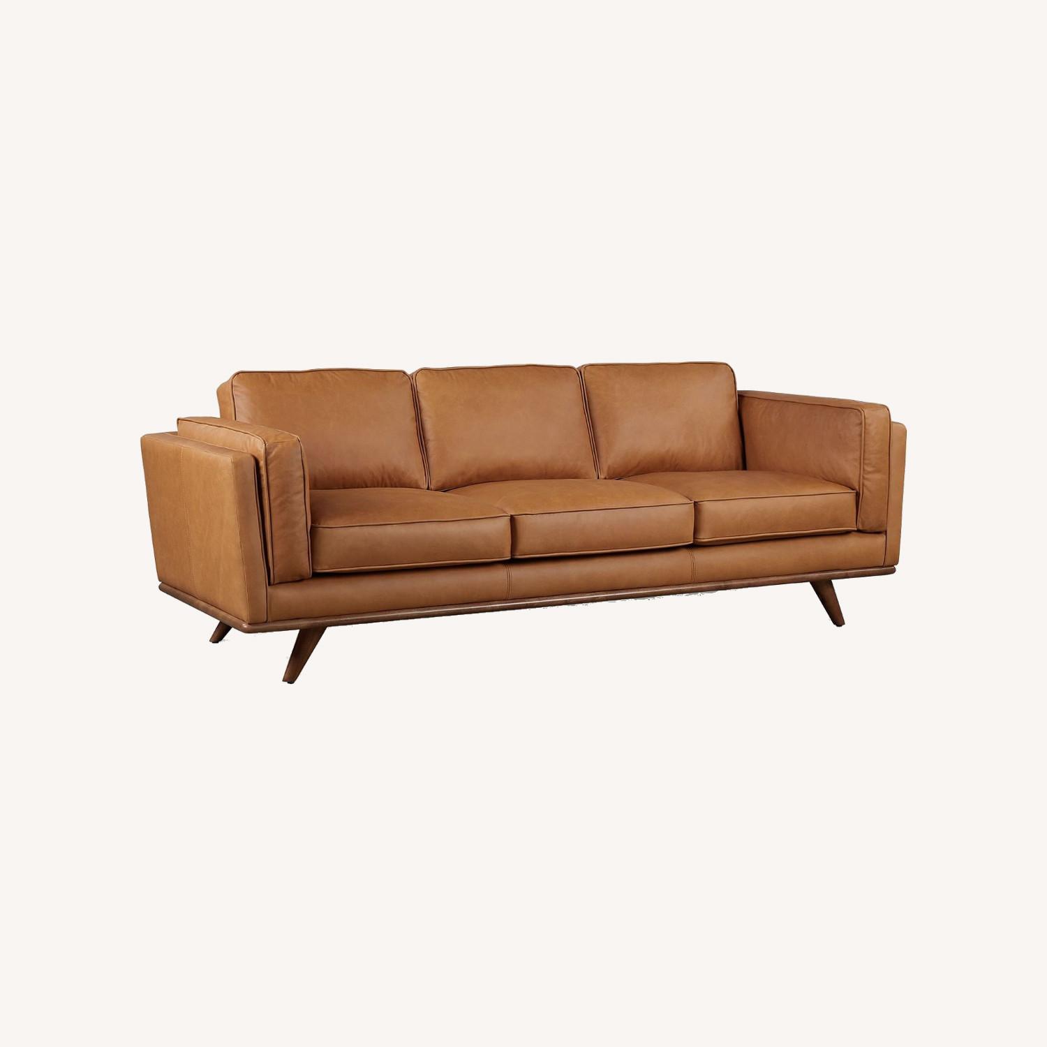 West Elm Zander Leather Sofa (90") AptDeco