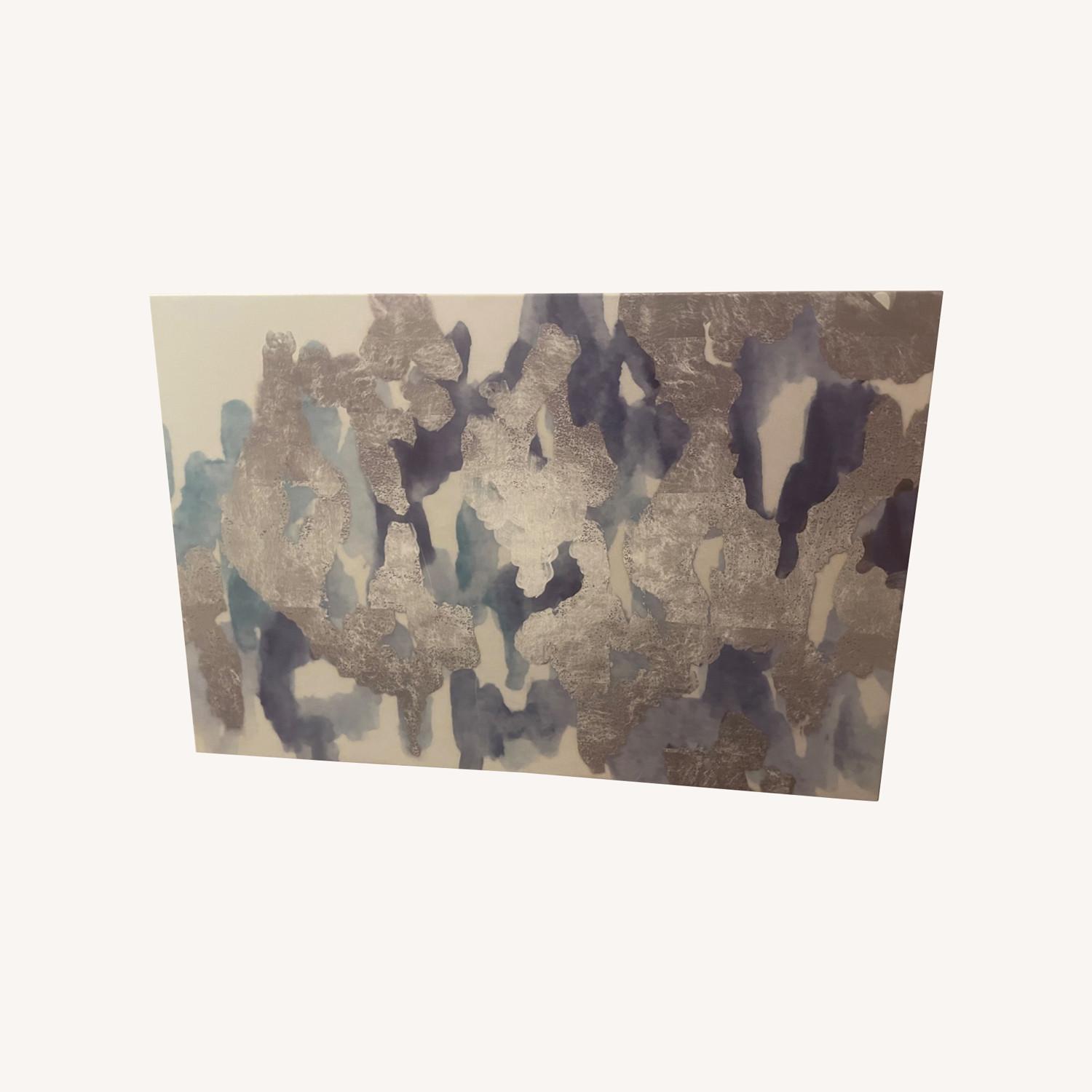 Blue and Silver Abstract Wall Art - image-0