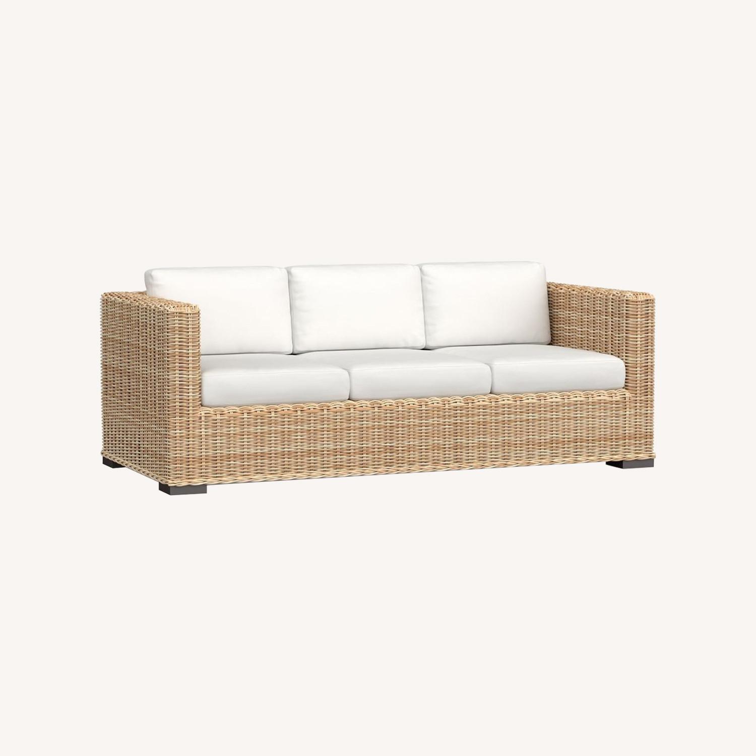 Pottery Barn Huntington AllWeather Wicker Sofa AptDeco
