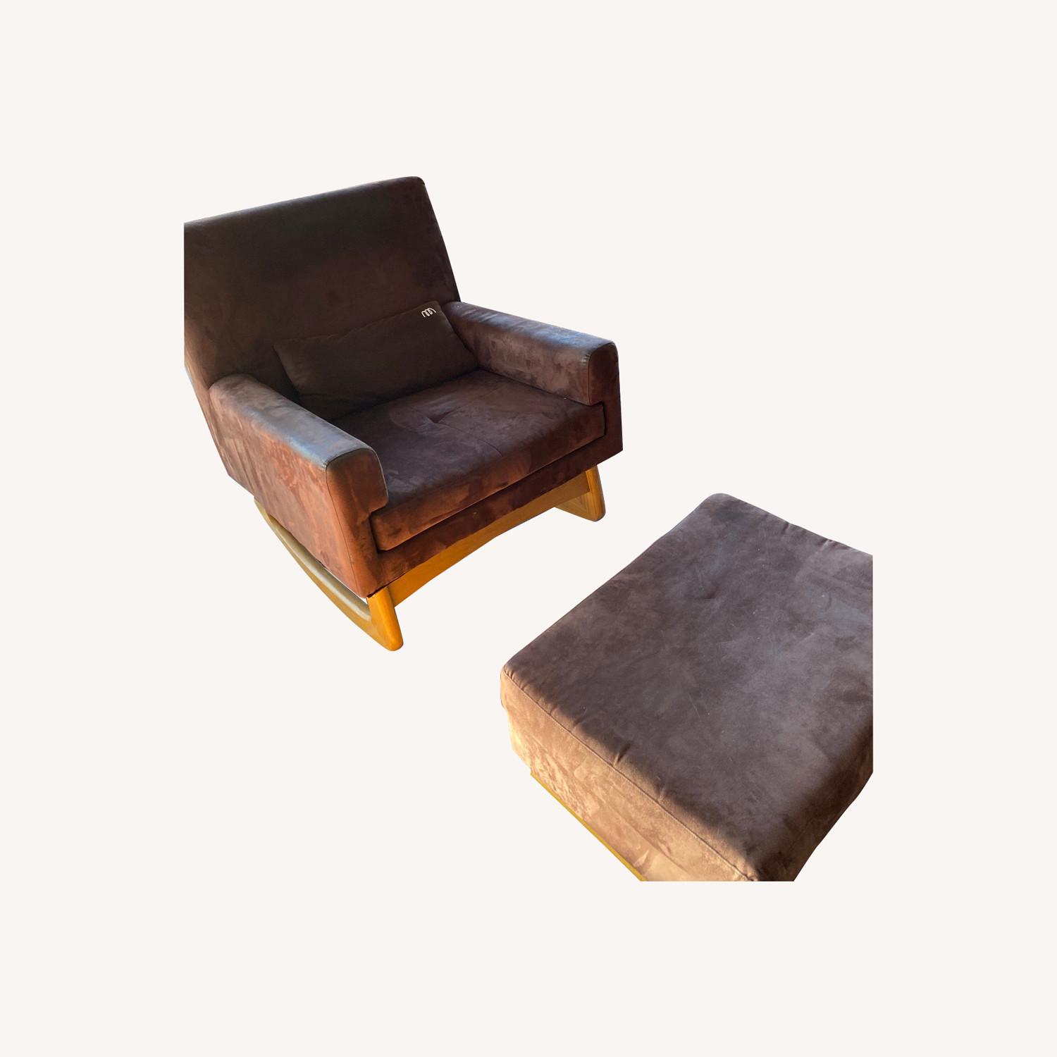 NurseryWorks Rocker and Ottoman in Dark Brown AptDeco