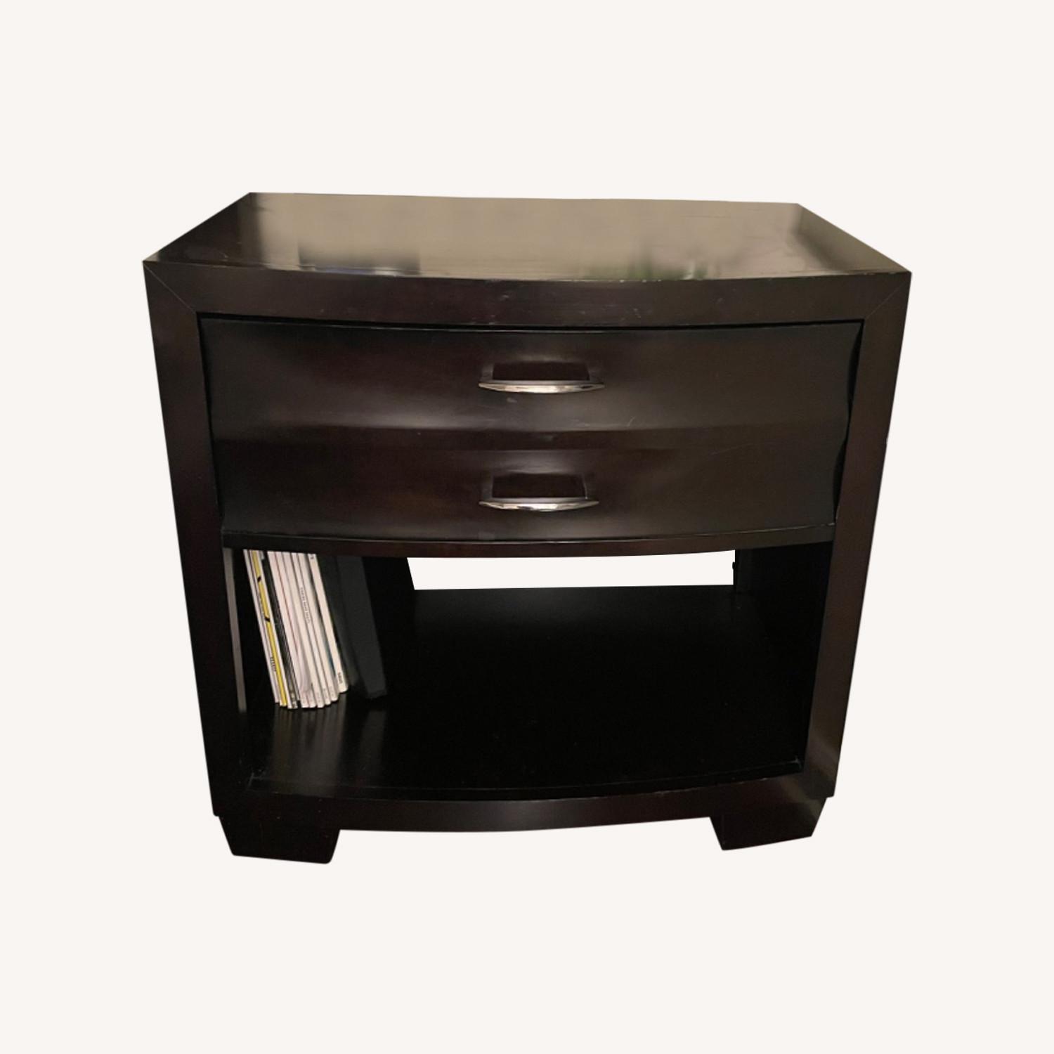 Macy's Dark Wood Nightstands - image-3