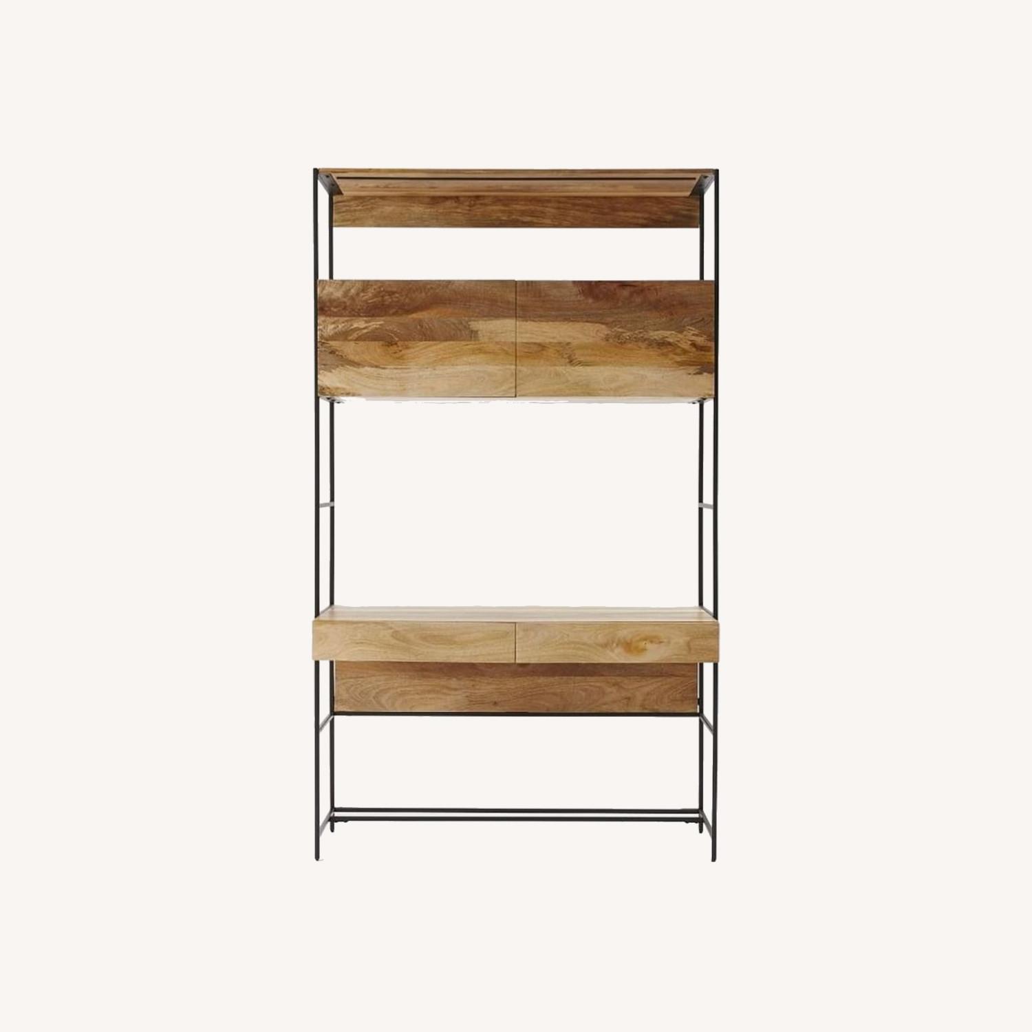 West Elm Industrial Modular Wall Desk with Hutch AptDeco