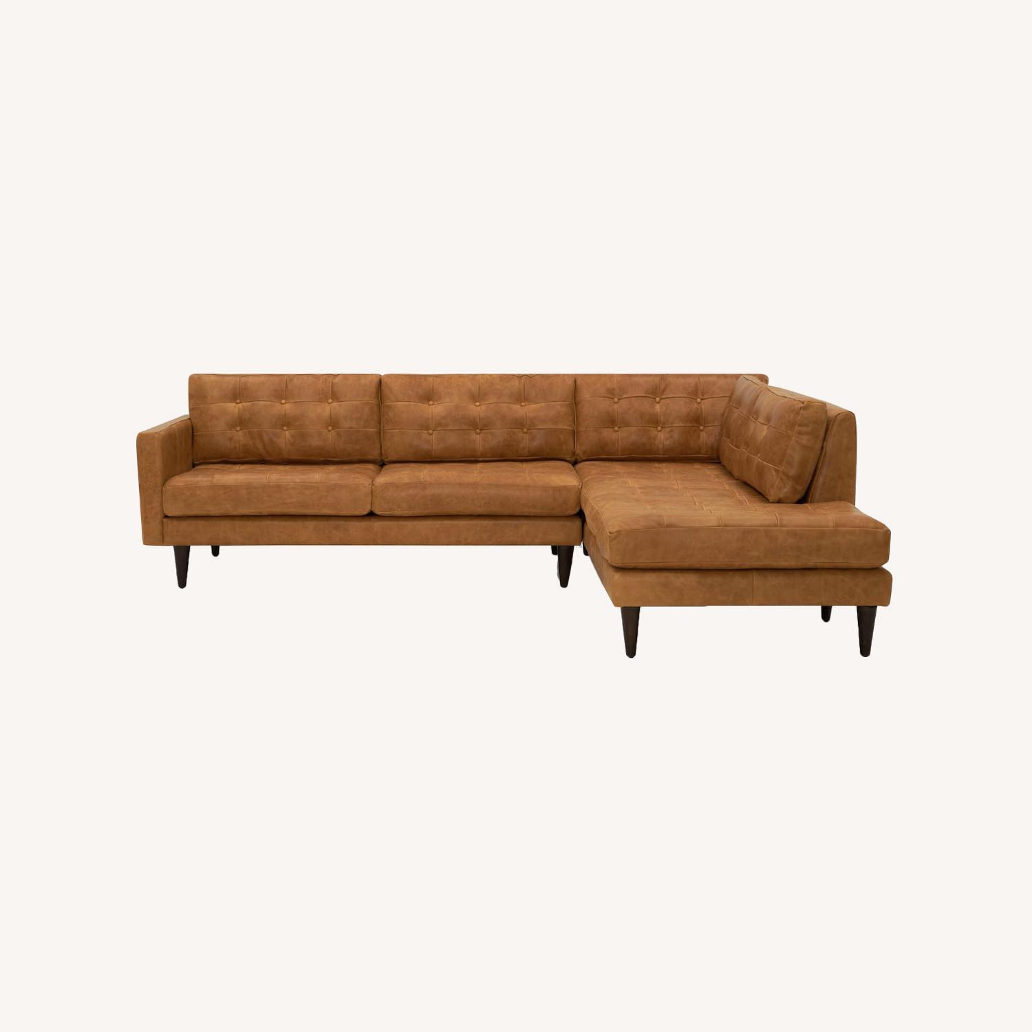 Joybird Eliot Leather Sectional with Bumper - image-0