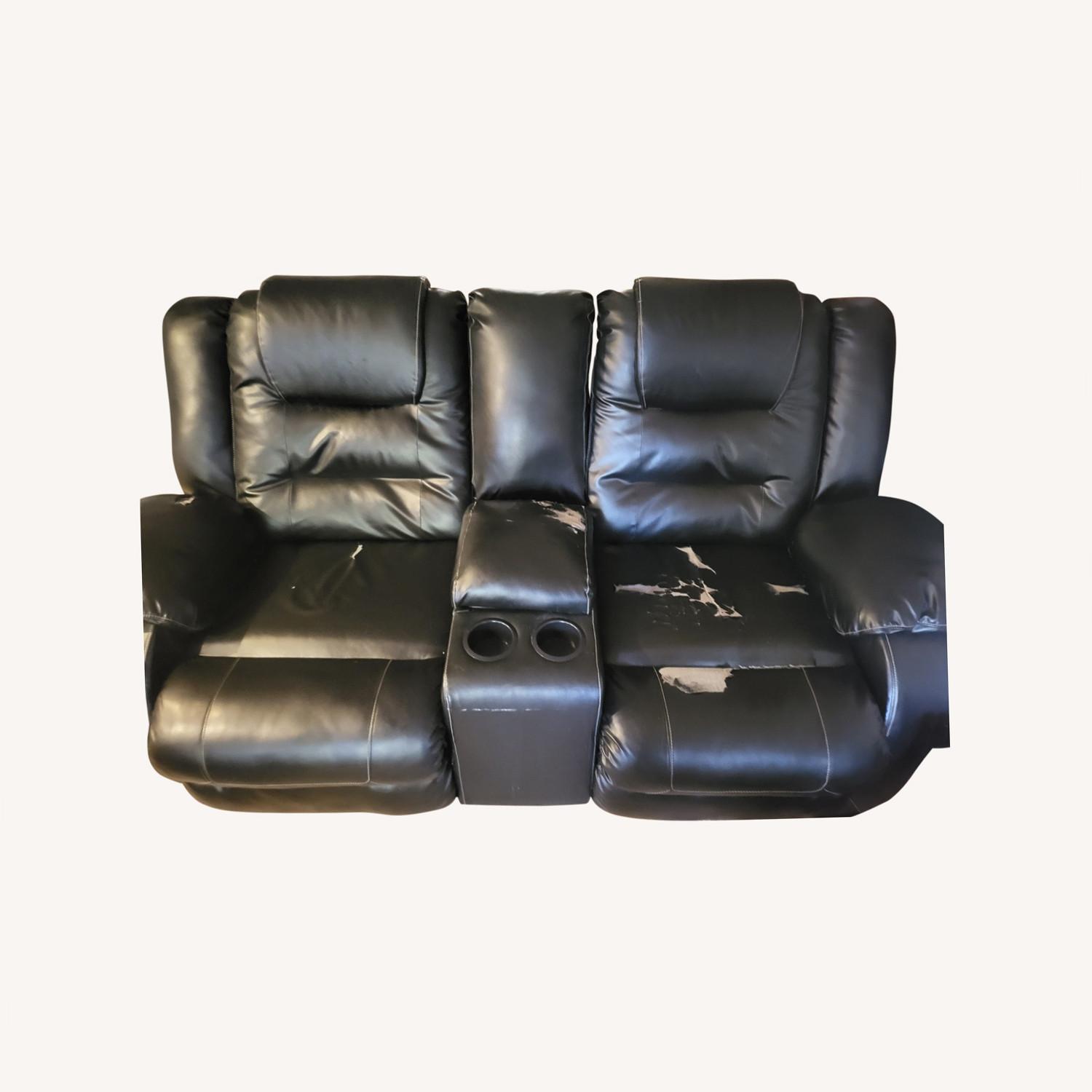 Recliner 2 Seater with 2 Cup Holders AptDeco