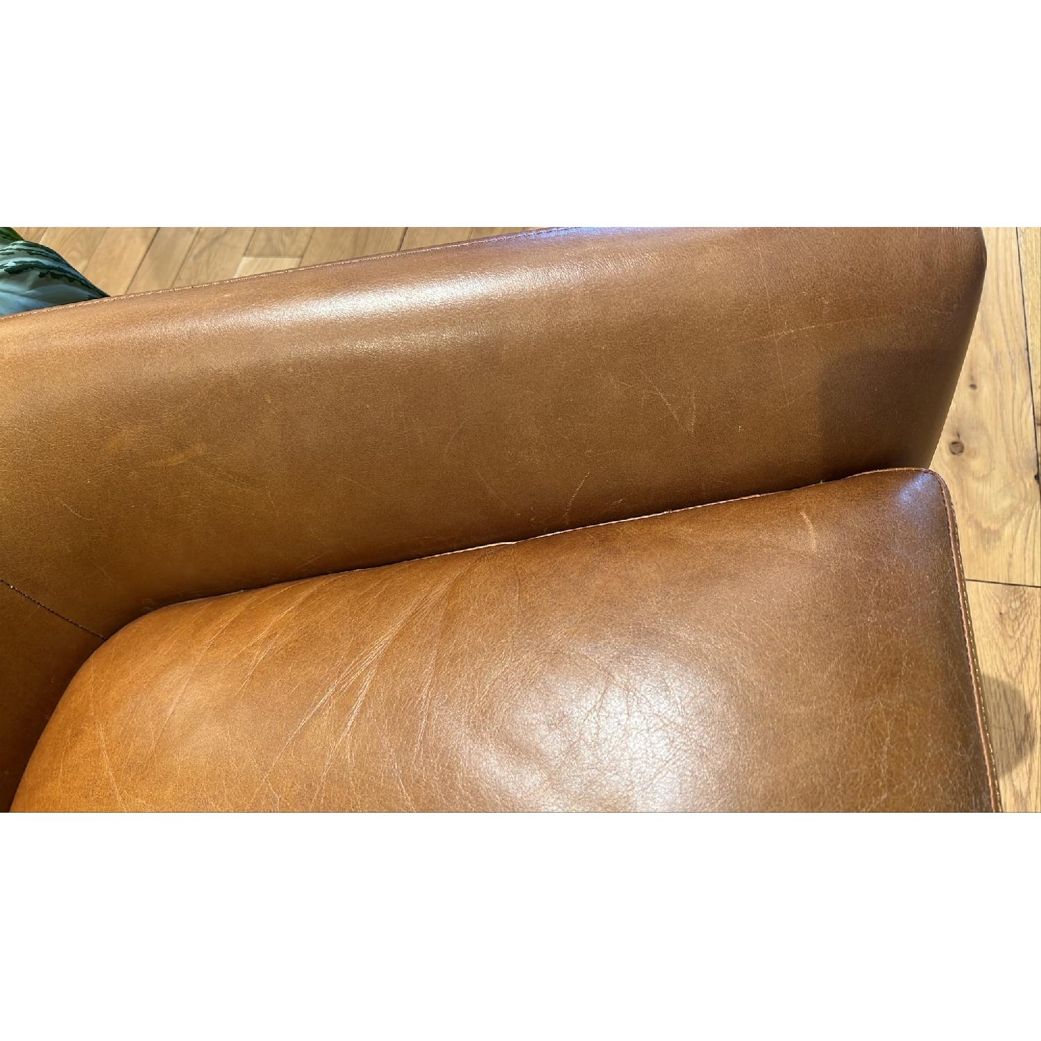 West Elm Lucas Leather Swivel Base Chair - image-7