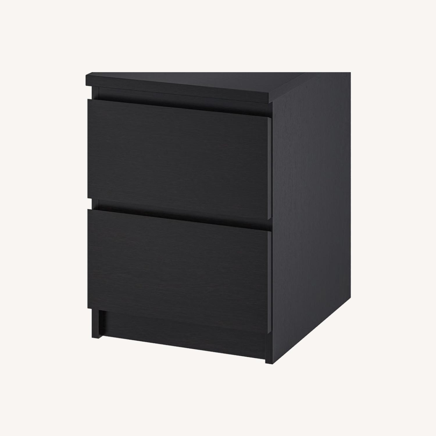 IKEA MALM 2 Drawer Chest Black-Brown - image-0