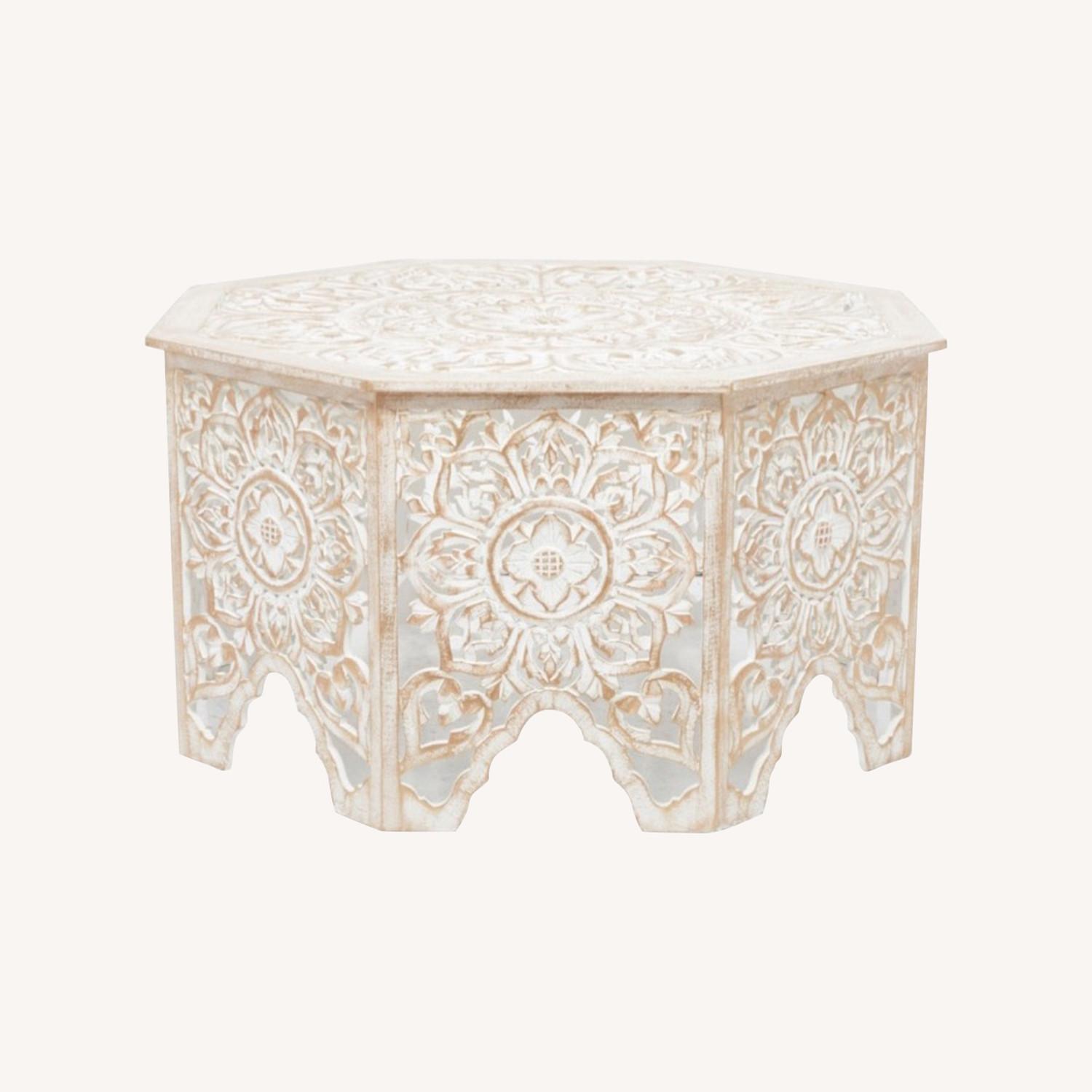 HomeGoods White Rustic Boho Coffee Table AptDeco