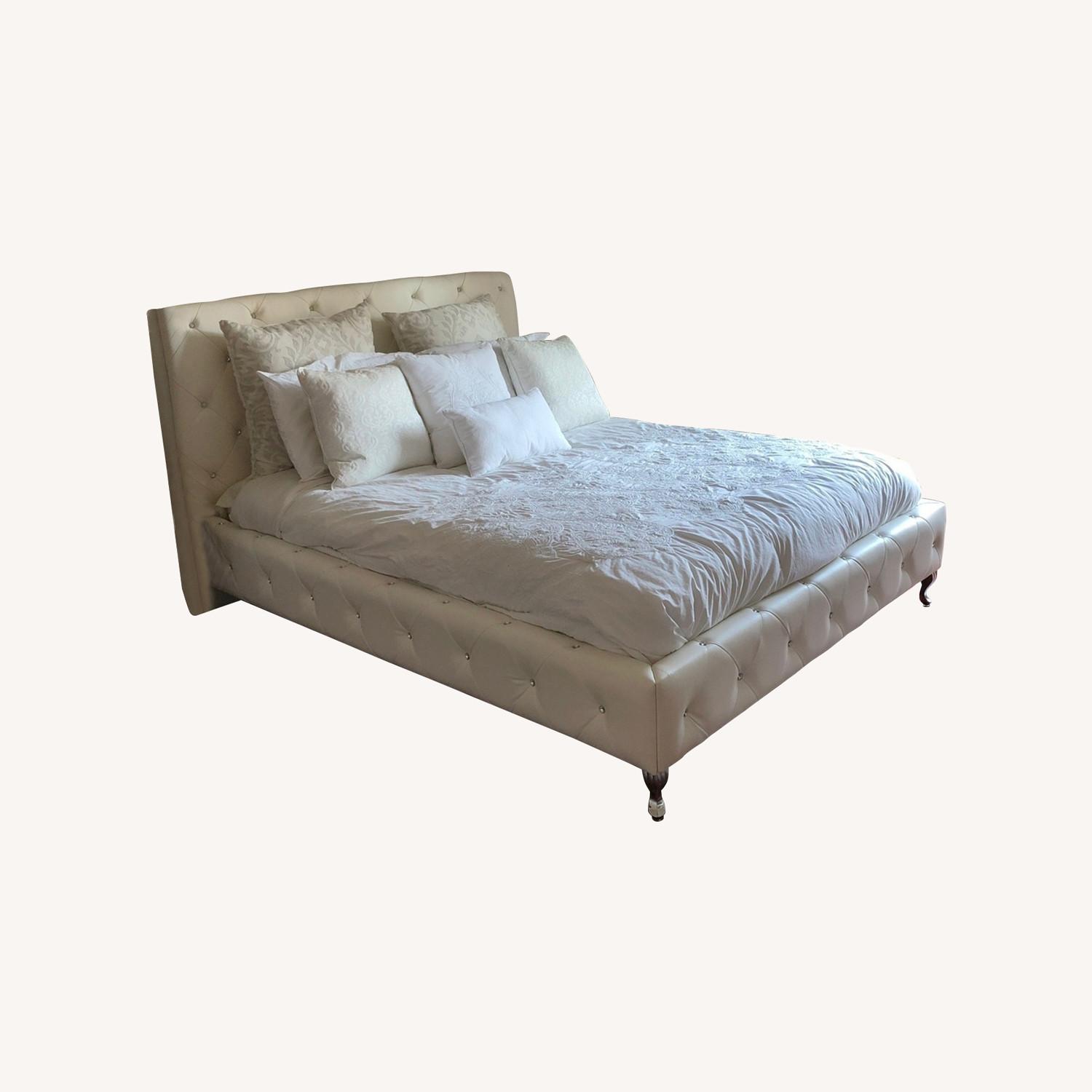 Queen Size Leather Tufted Bed AptDeco