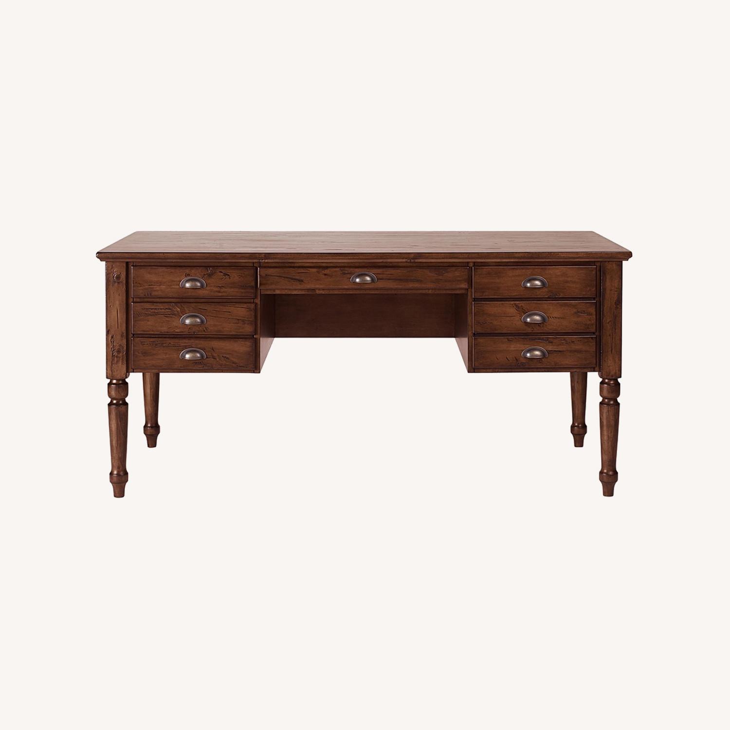 Pottery Barn Printer's Study Desk with Drawers - image-0