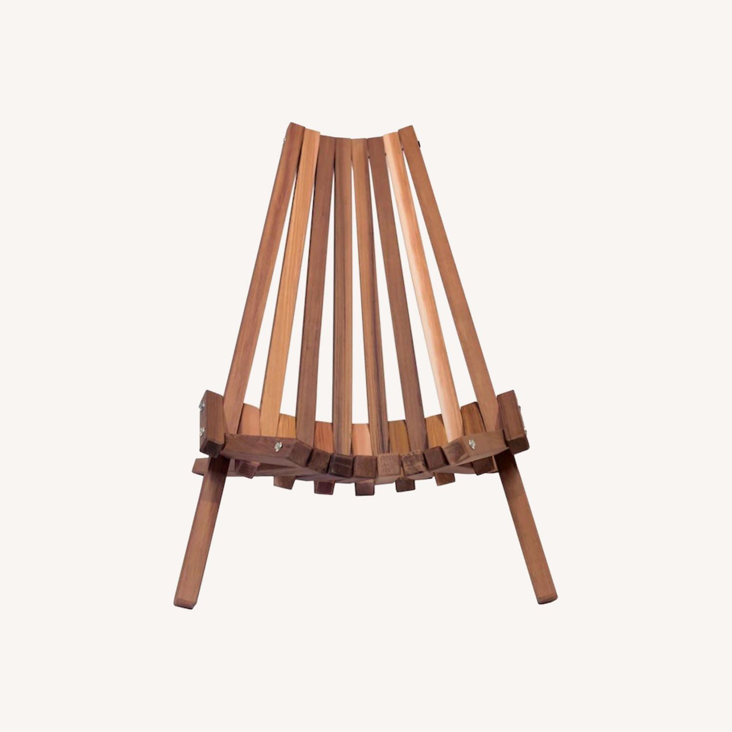 2 Natural Red Cedar Folding Slat Chairs - image-0