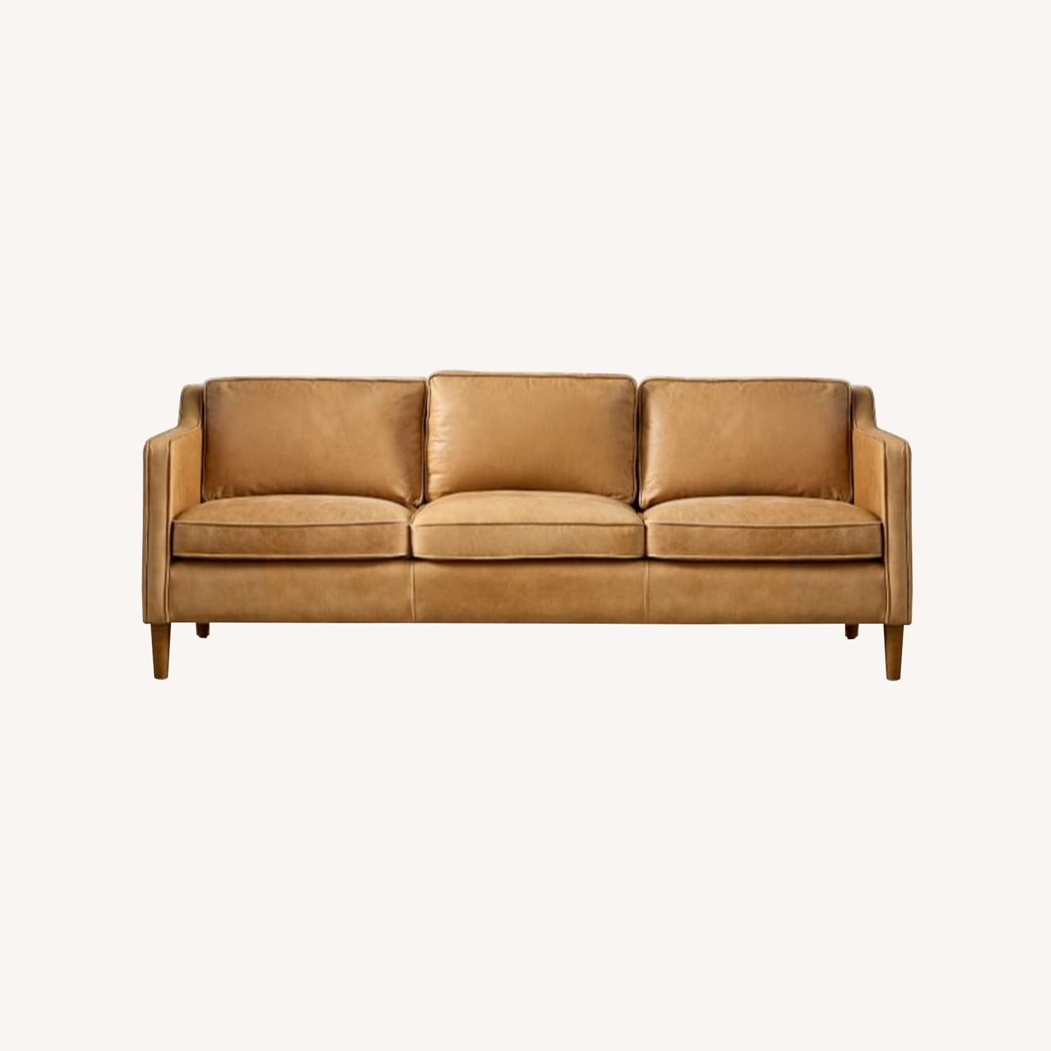 West Elm Hamilton 3 Seat Leather Sofa AptDeco