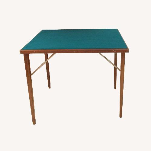 Used Mid-Century Modern Wood Foldable Poker Game Table for sale on AptDeco