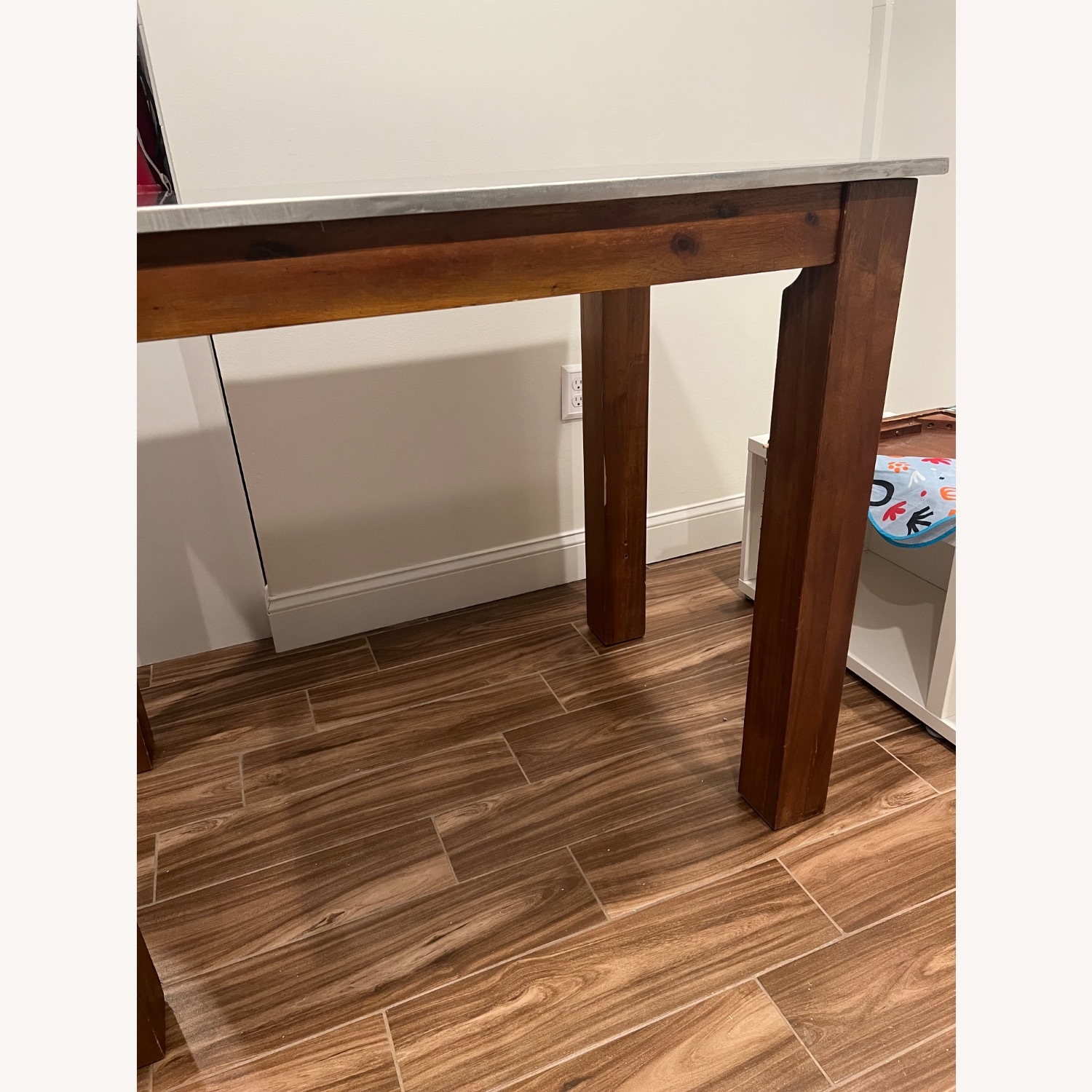 West Elm Stainless Steel High Kitchen Table/Island - image-1