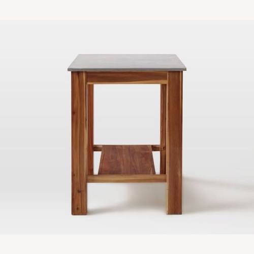 Used West Elm Stainless Steel High Kitchen Table/Island for sale on AptDeco