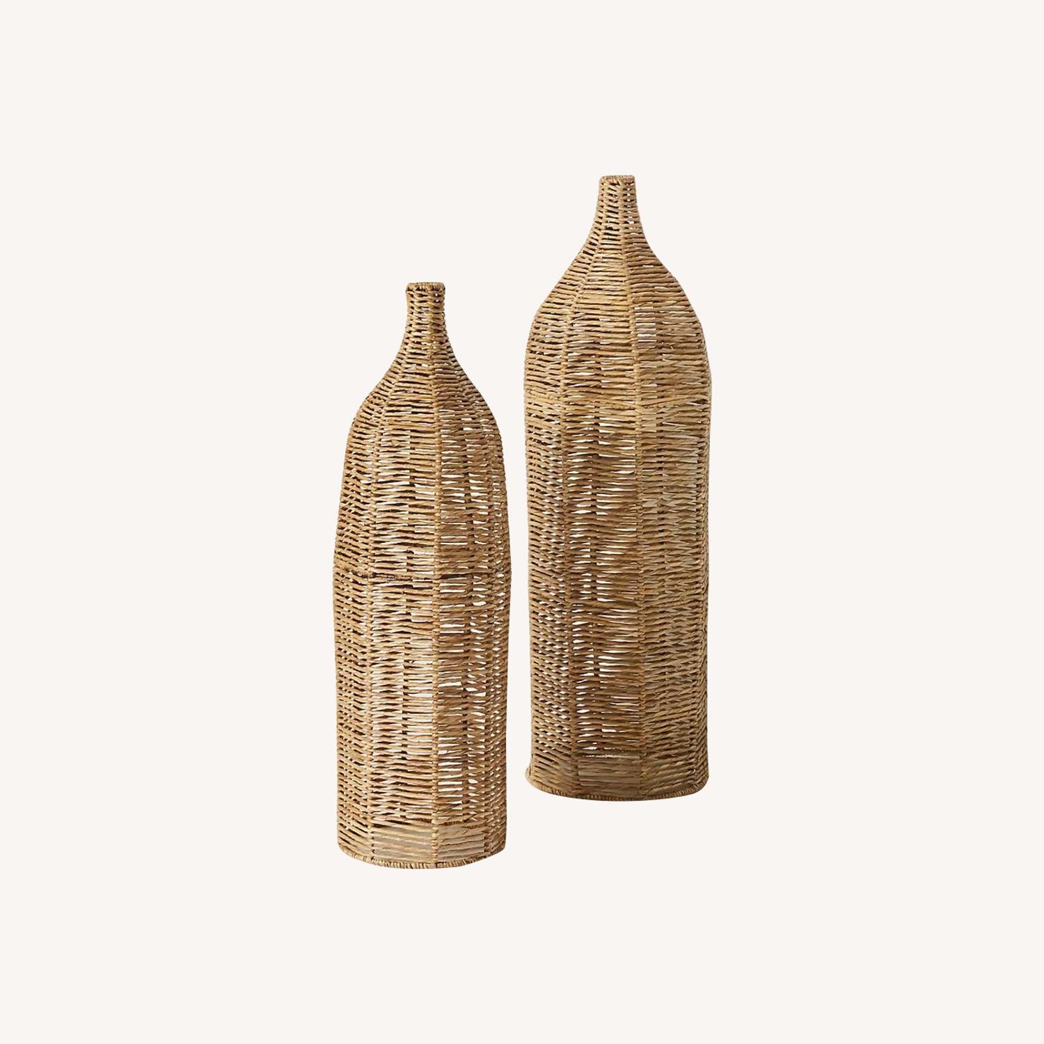 Anthropologie Birdie Wicker Vases, Set of 2 AptDeco