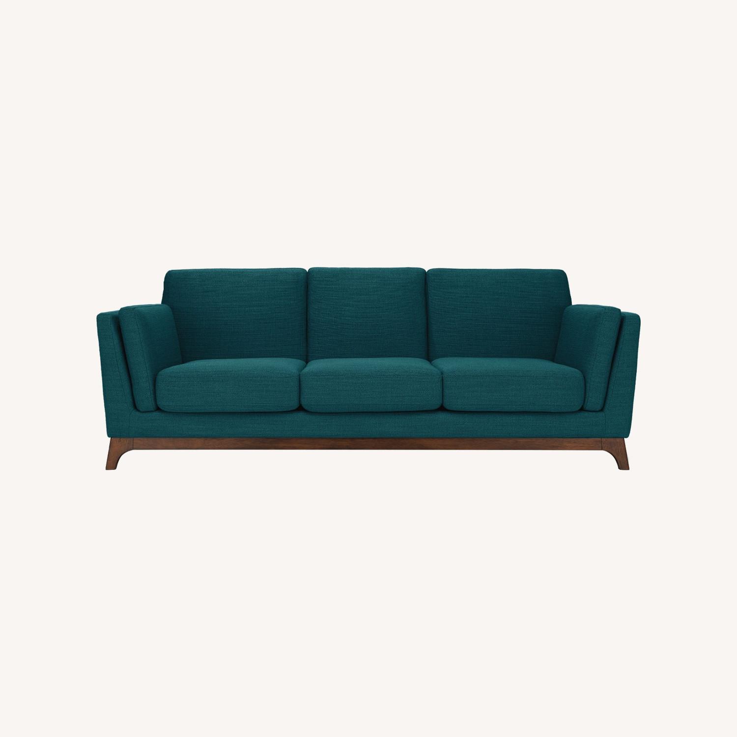 Mid-Century Modern Harper Lagoon Blue Sofa - image-0