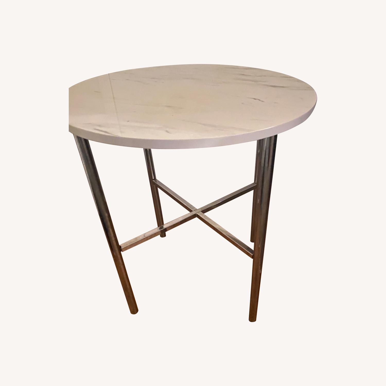 White and Black Marble End Table Set - image-0