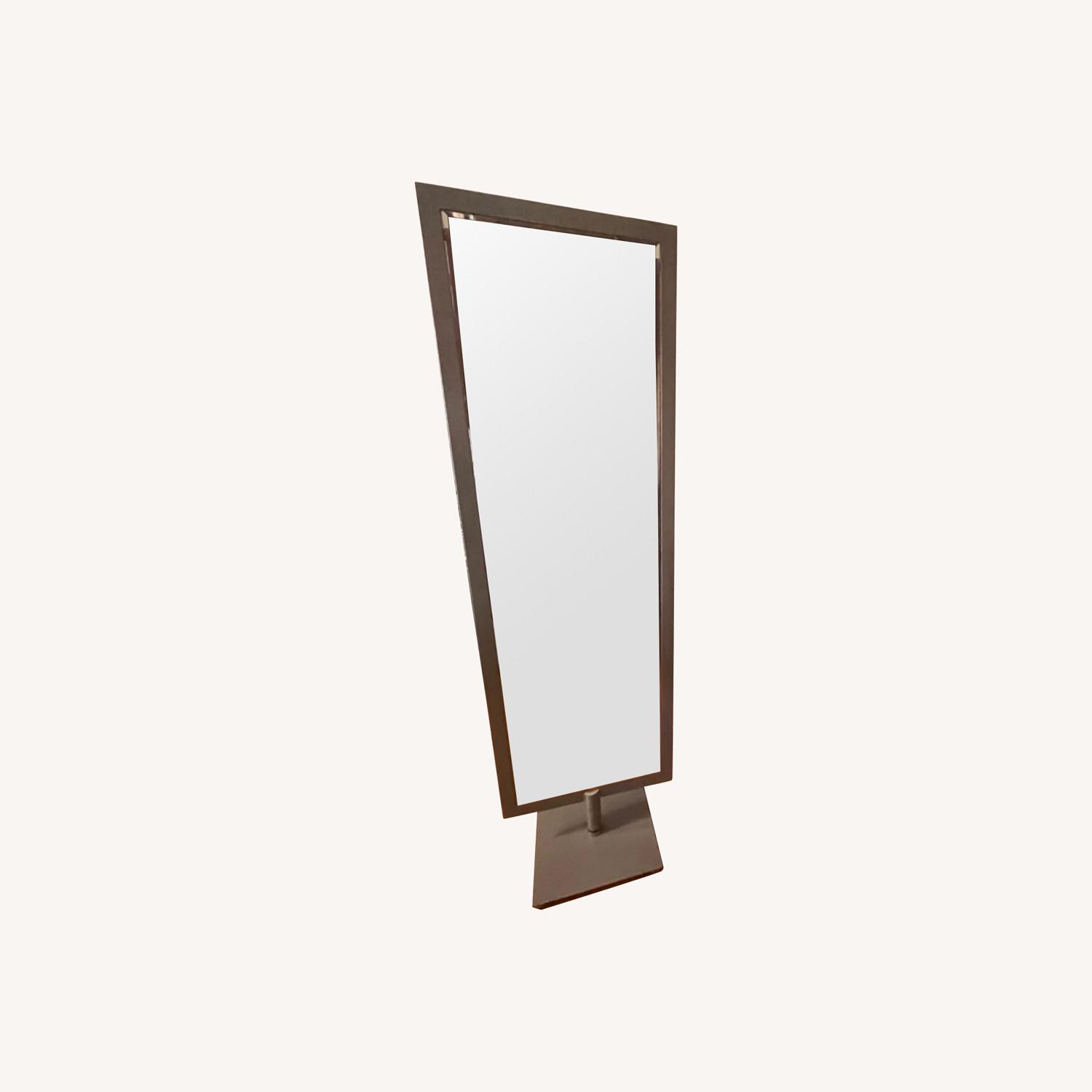 Crate & Barrel Heavy Metal Swivel Mirror w Back Hook - image-0