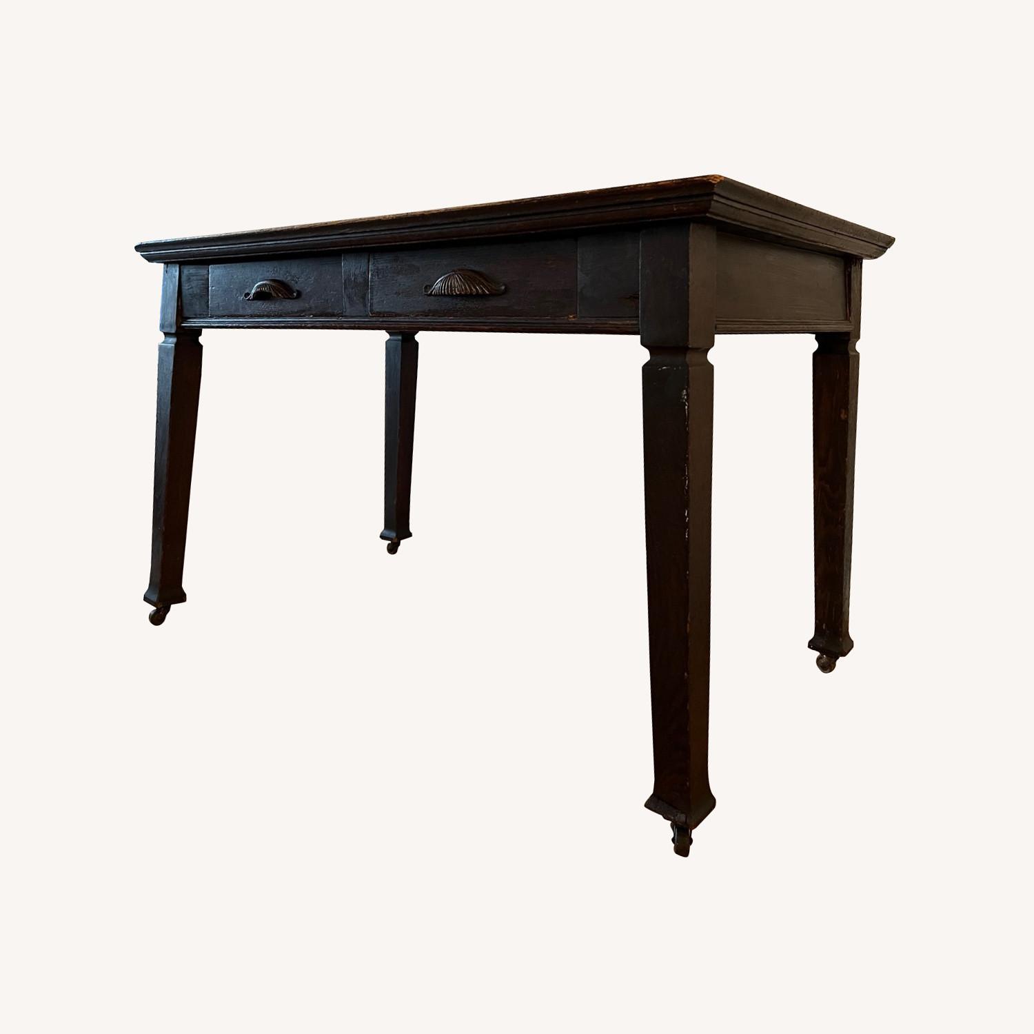 Antique British Library Desk - image-0