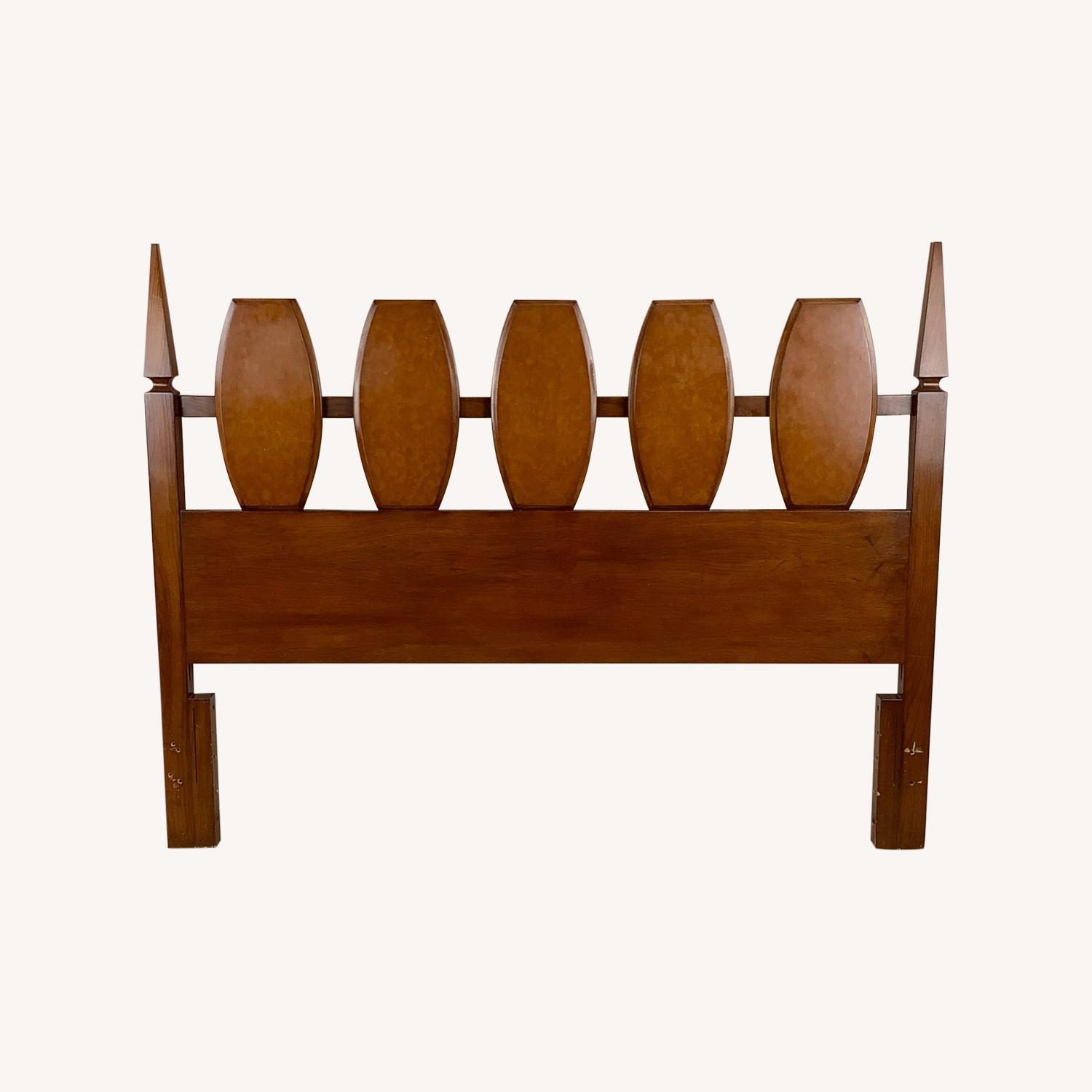 Mid-Century Burl Finish Headboard- Full/Queen Size - image-0