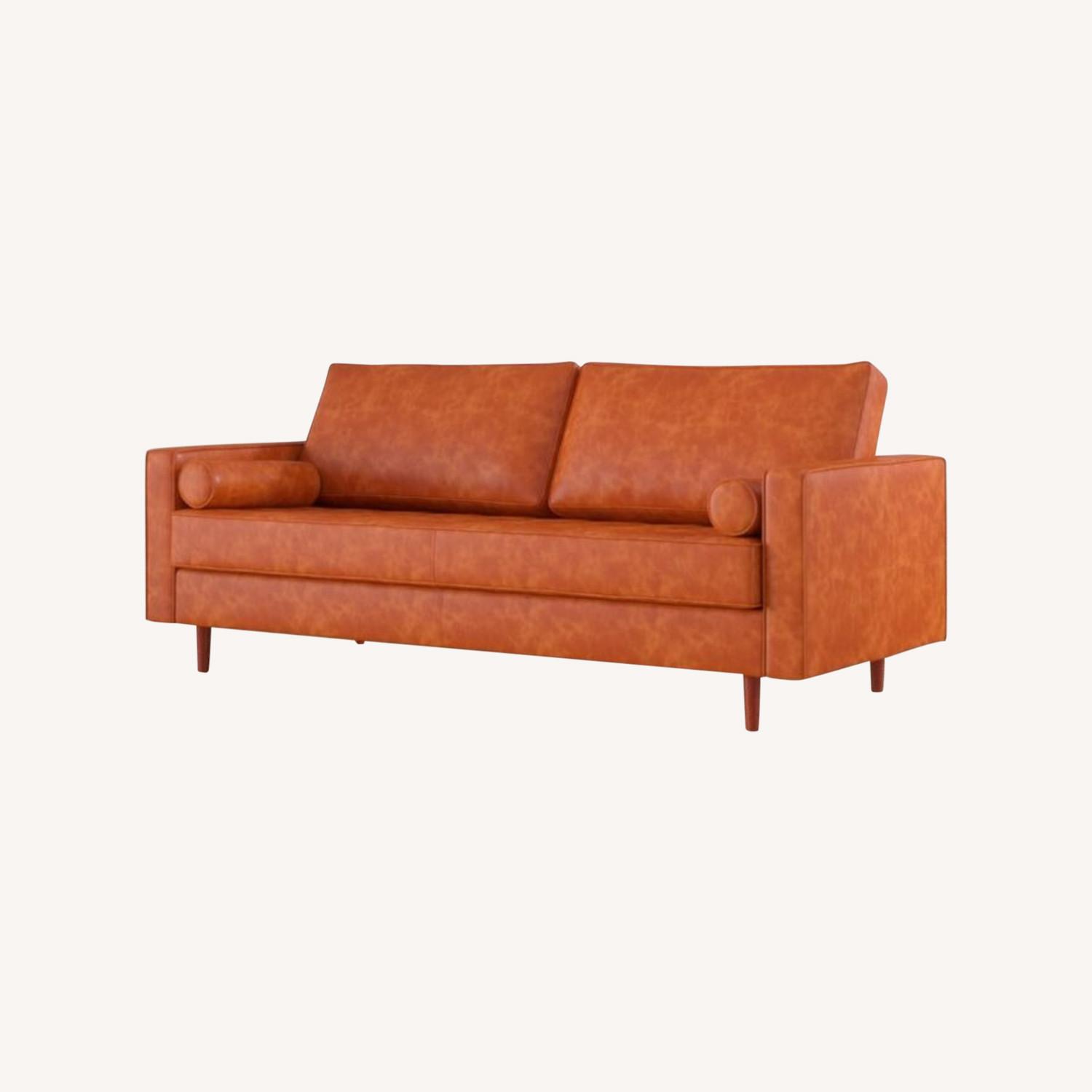 AllModern Bombay Leather 88 Square Arms Sofa AptDeco