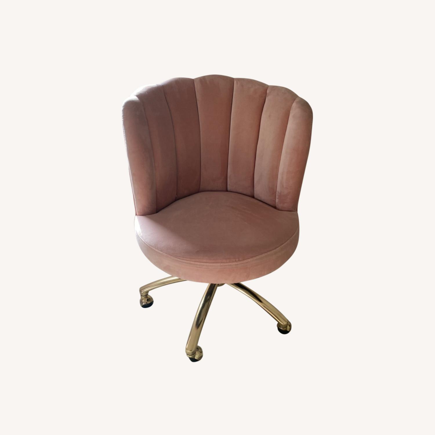 Pottery Barn Pink Velvet Desk Chair AptDeco