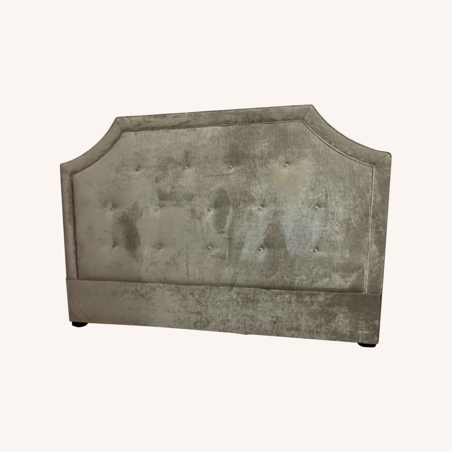Bernhardt King Velvet Headboard in Grey - image-0
