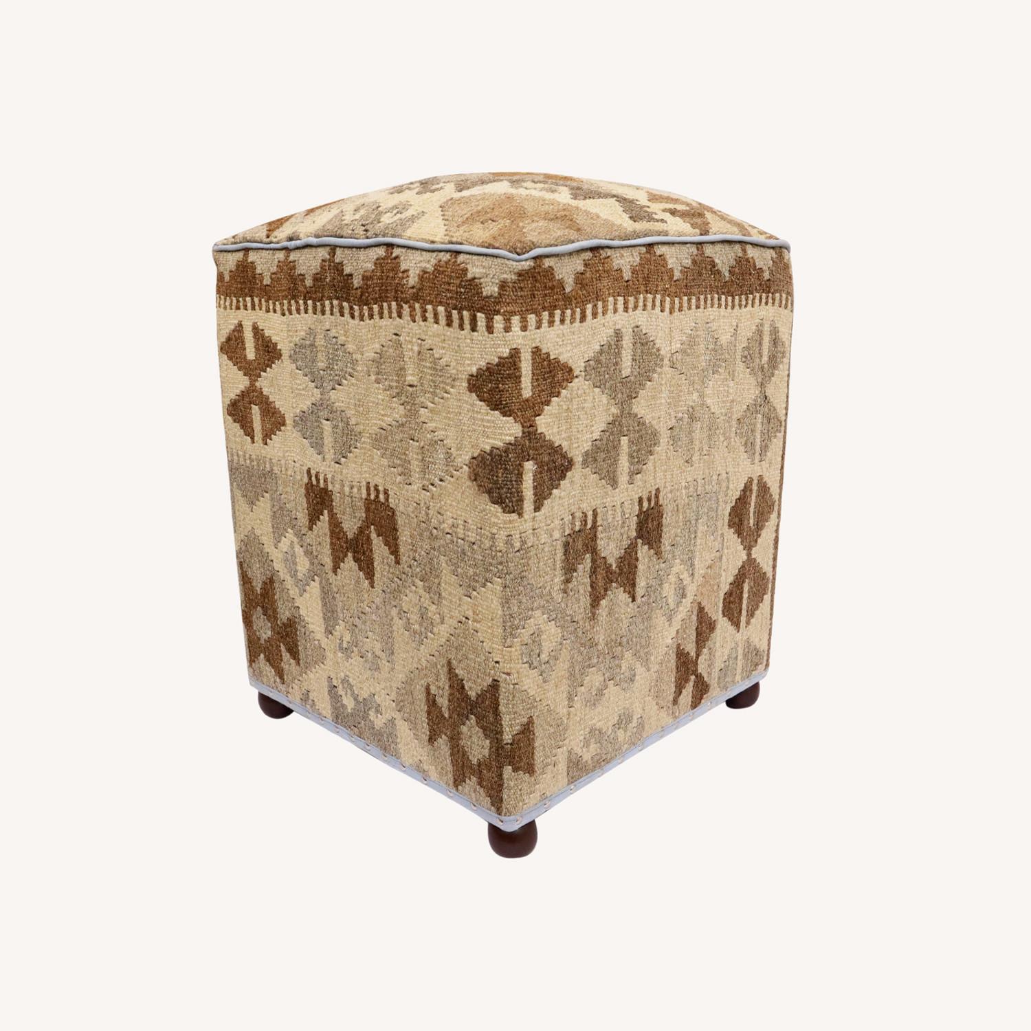 Boho Chic Chalmers Kilim Upholstered Ottoman - image-0