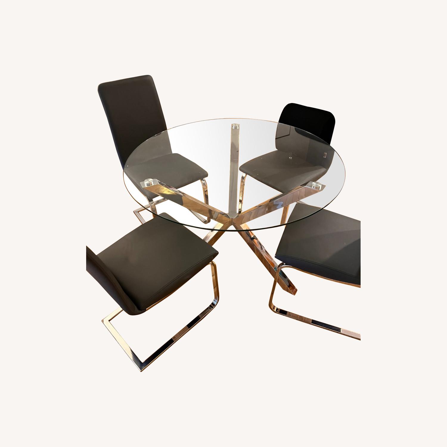 Wayfair Glass Dining Table with 4 Chairs - image-0